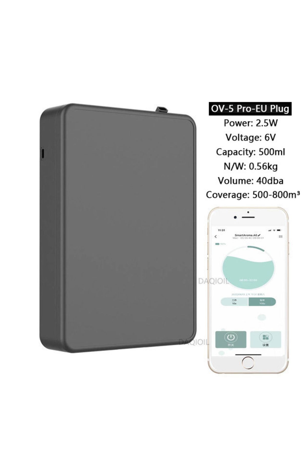 Choice-موزع الروائح العطرية الذكي OV-5 Pro-EU Plug المثبت على الحائط وموزع الزيوت العطرية مع التحكم في العطر 1