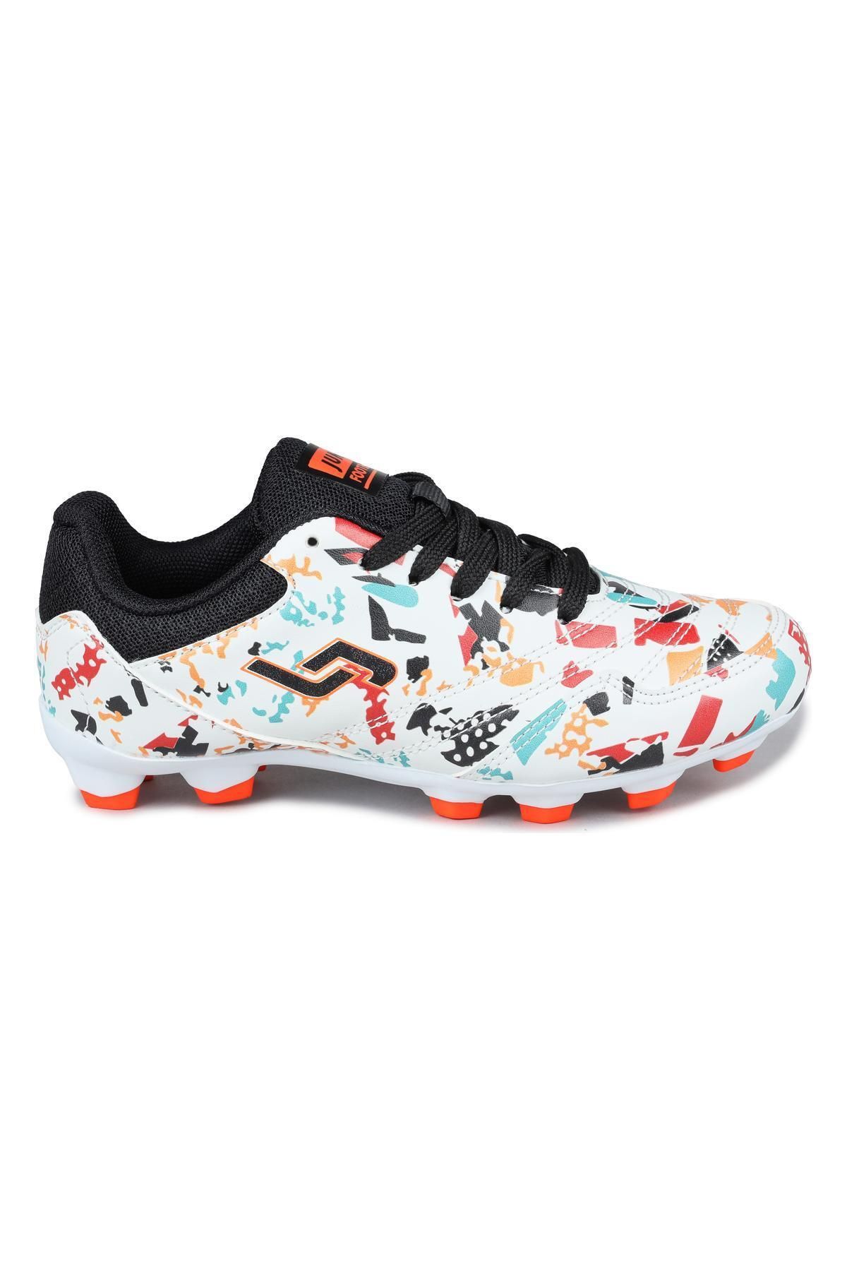 Jump-32202 Alb - Ghete de fotbal colorate Pantofi de fotbal pentru copii 1