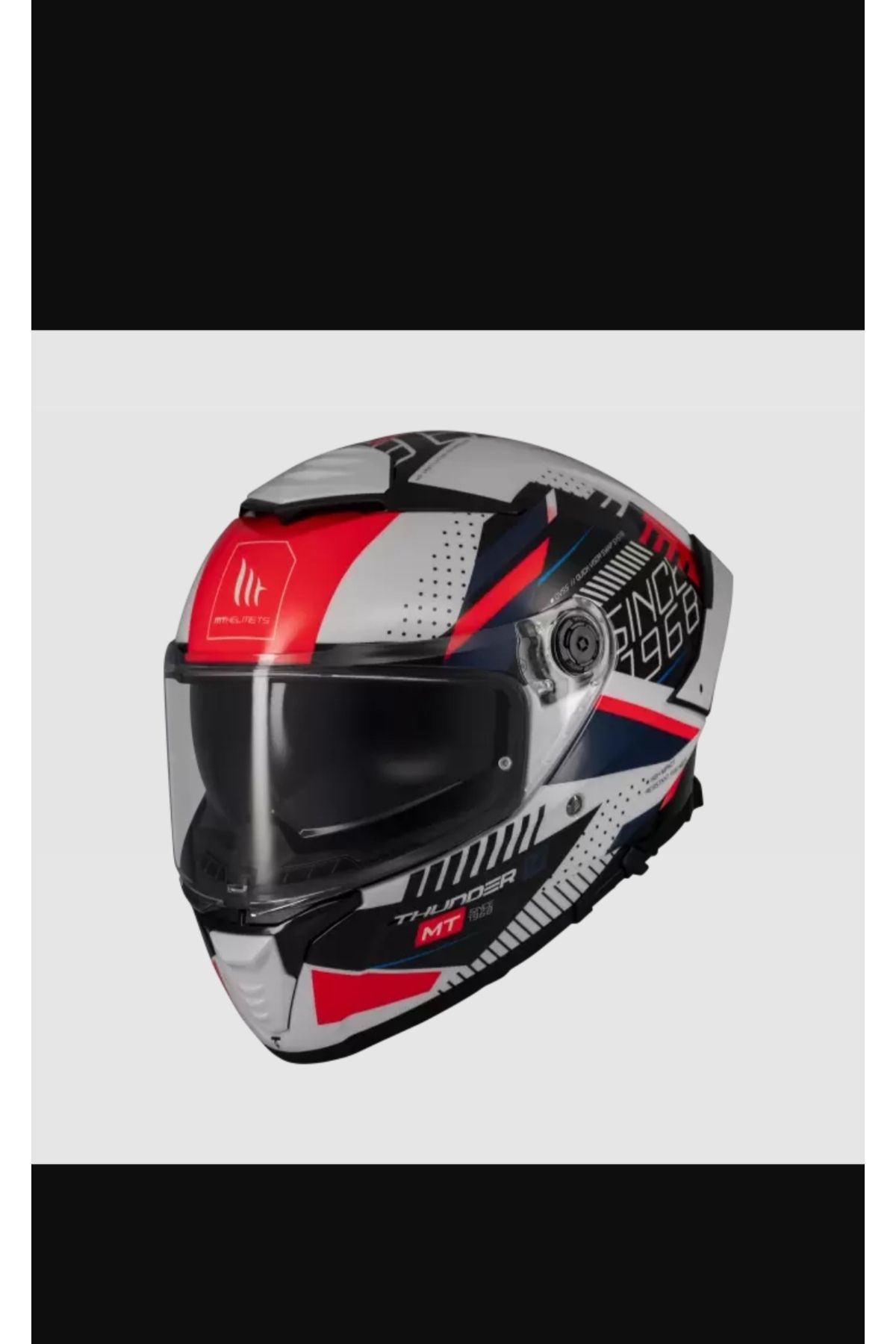 MT KASK MT THUNDER 4 SV LUMİNENCE A7 BEYAZ/MAVİ/KIRMIZI