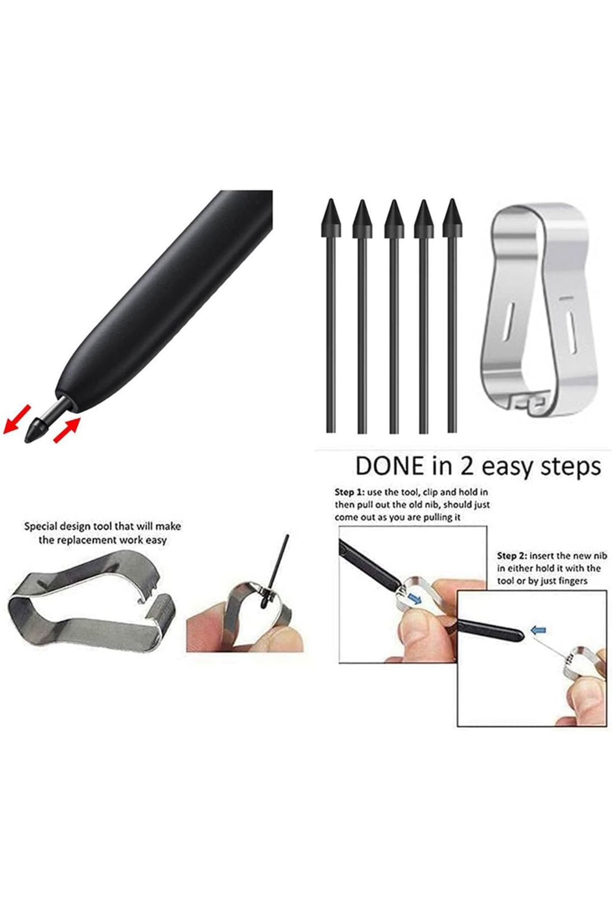 Netcosy-Black Touch Screen Stylus Pen Replacement Tip Nib For Samsung Galaxy Note 10 / 10+ / 20 / 20 Ultra S 4