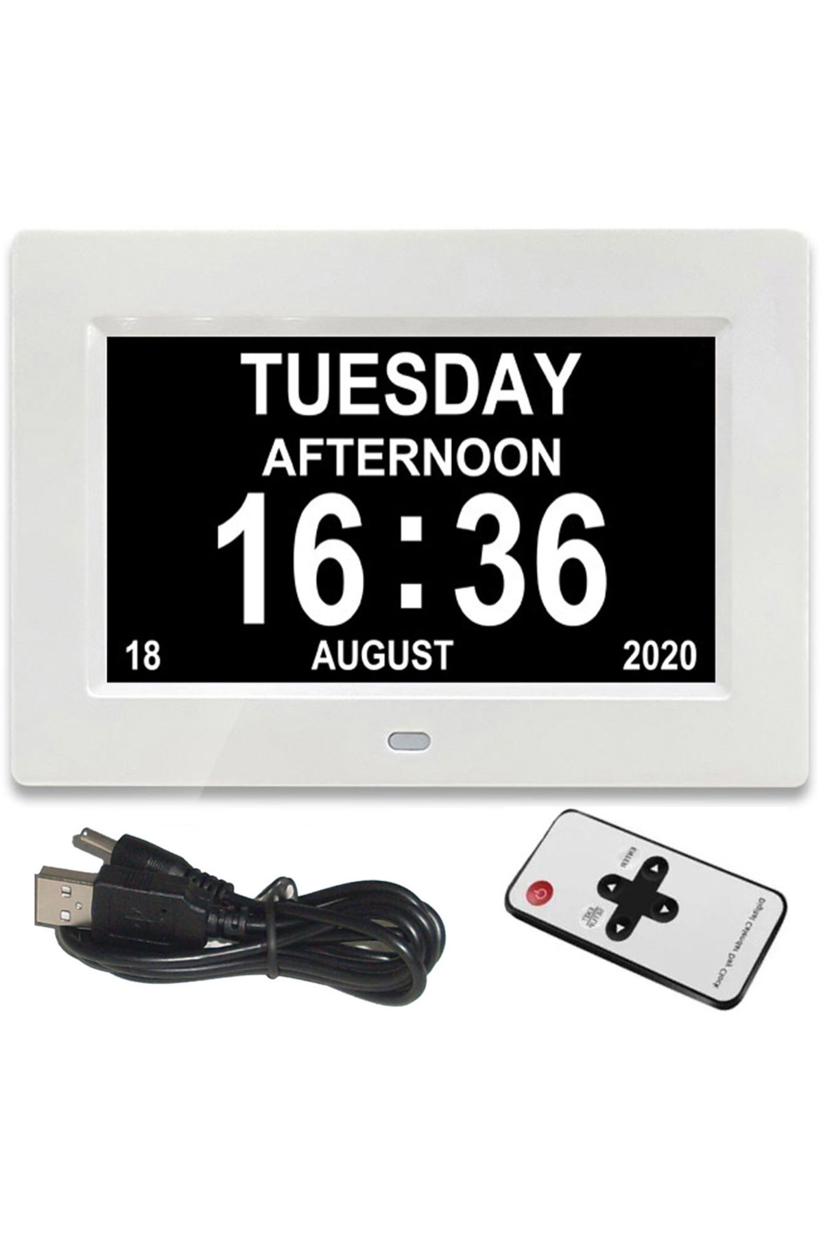 Choice-White 12 Alarms Digital LED Calendar Clock with Multi-Languages to display. Medicine Time Reminder f 1