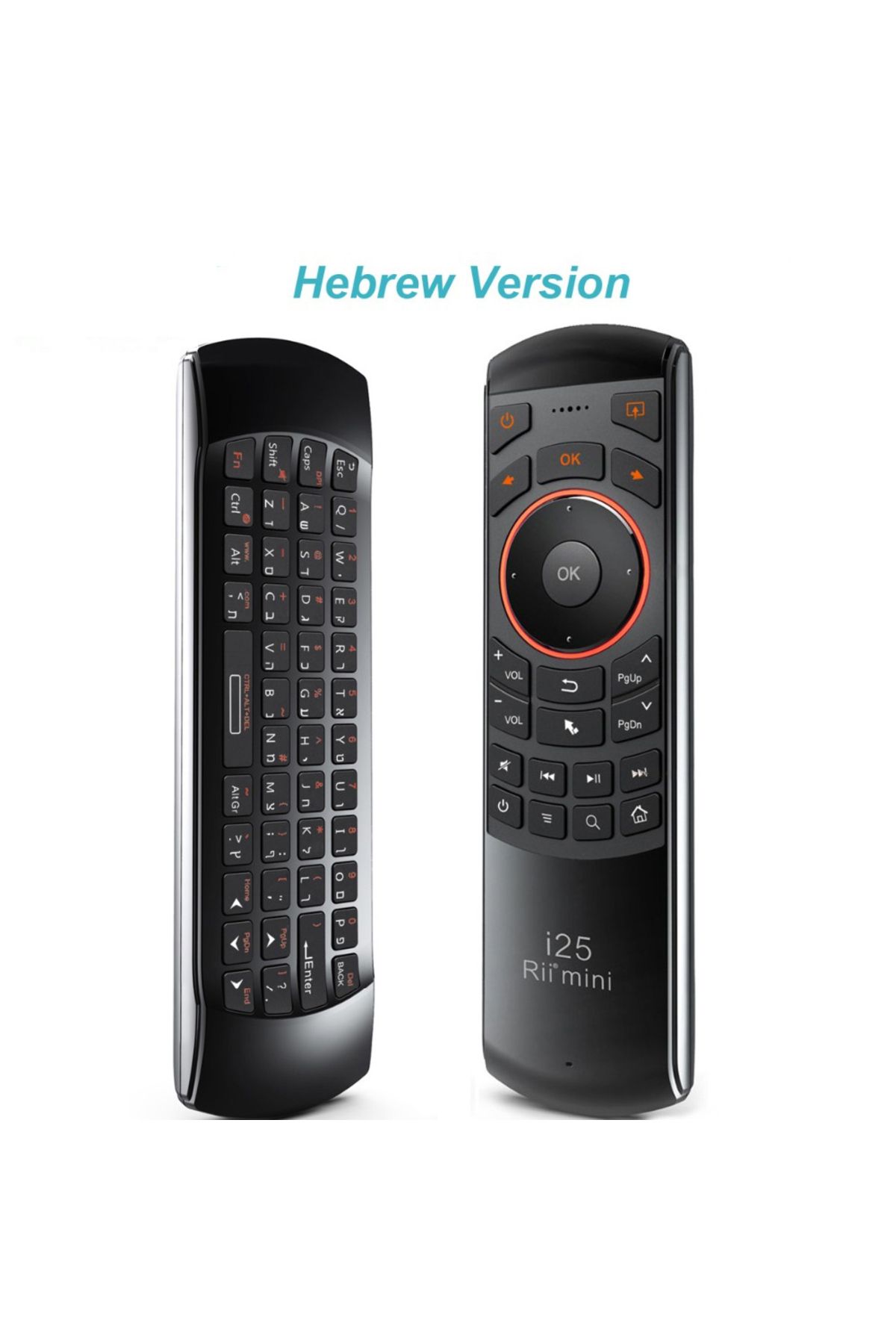 Choice-Hebrew Keyboard Rii I25 2.4g Mini Wirless Air Mouse Keyboard With Ir Remote Control Pc Teclado For T 1