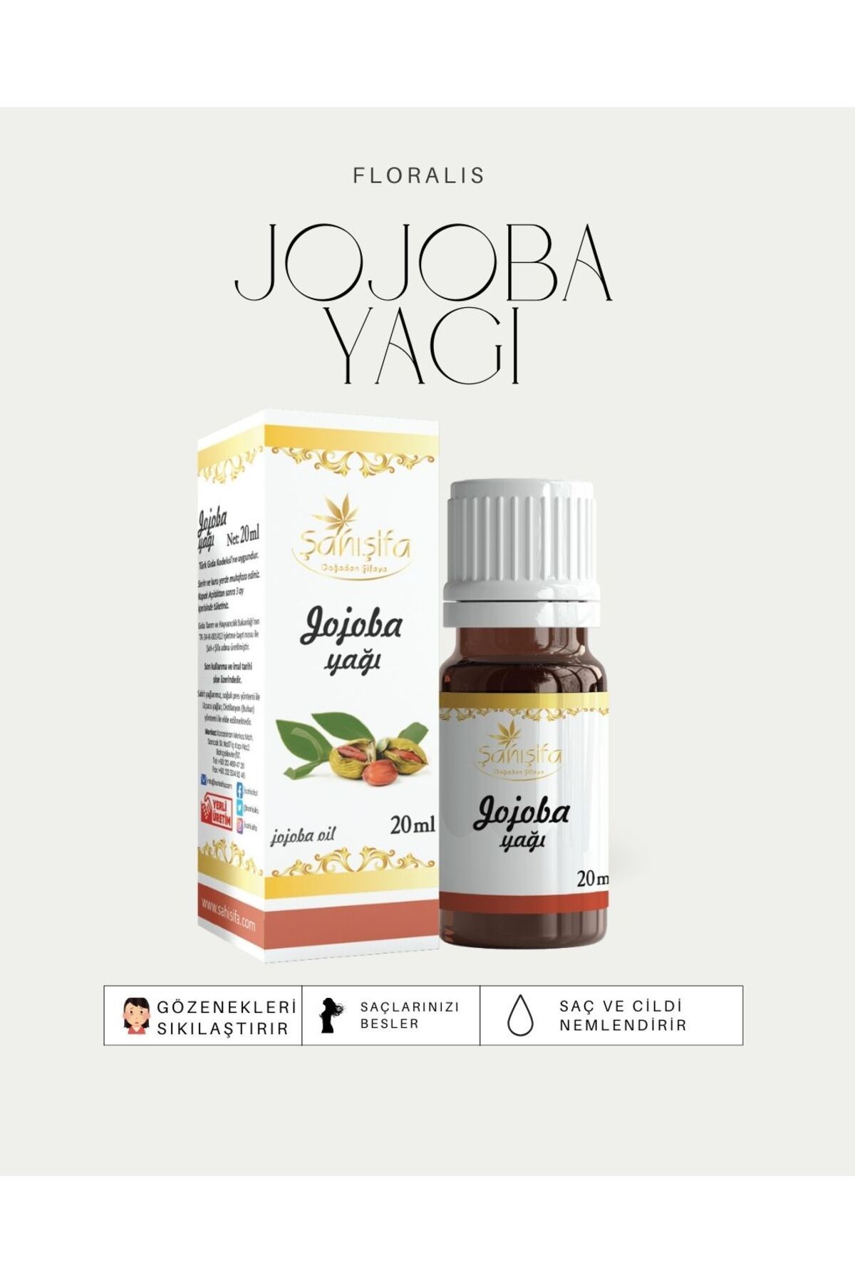 FLORALİS %100 SAF ORGANİK JOJOBA YAĞI SOĞUK SIKIM