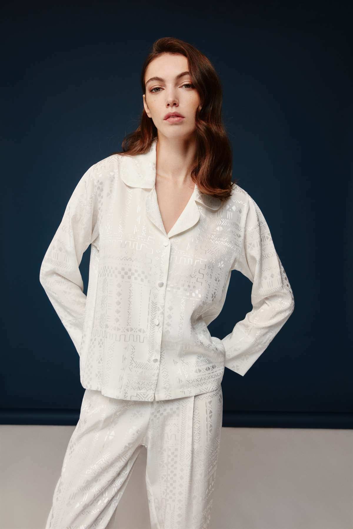 Bonnie Clyde-Bonnie&Clyde - Women's Ecru Buttoned Dowry Bottom&Top Set with Box - Ecru - Ilc2.30X01R7L 1