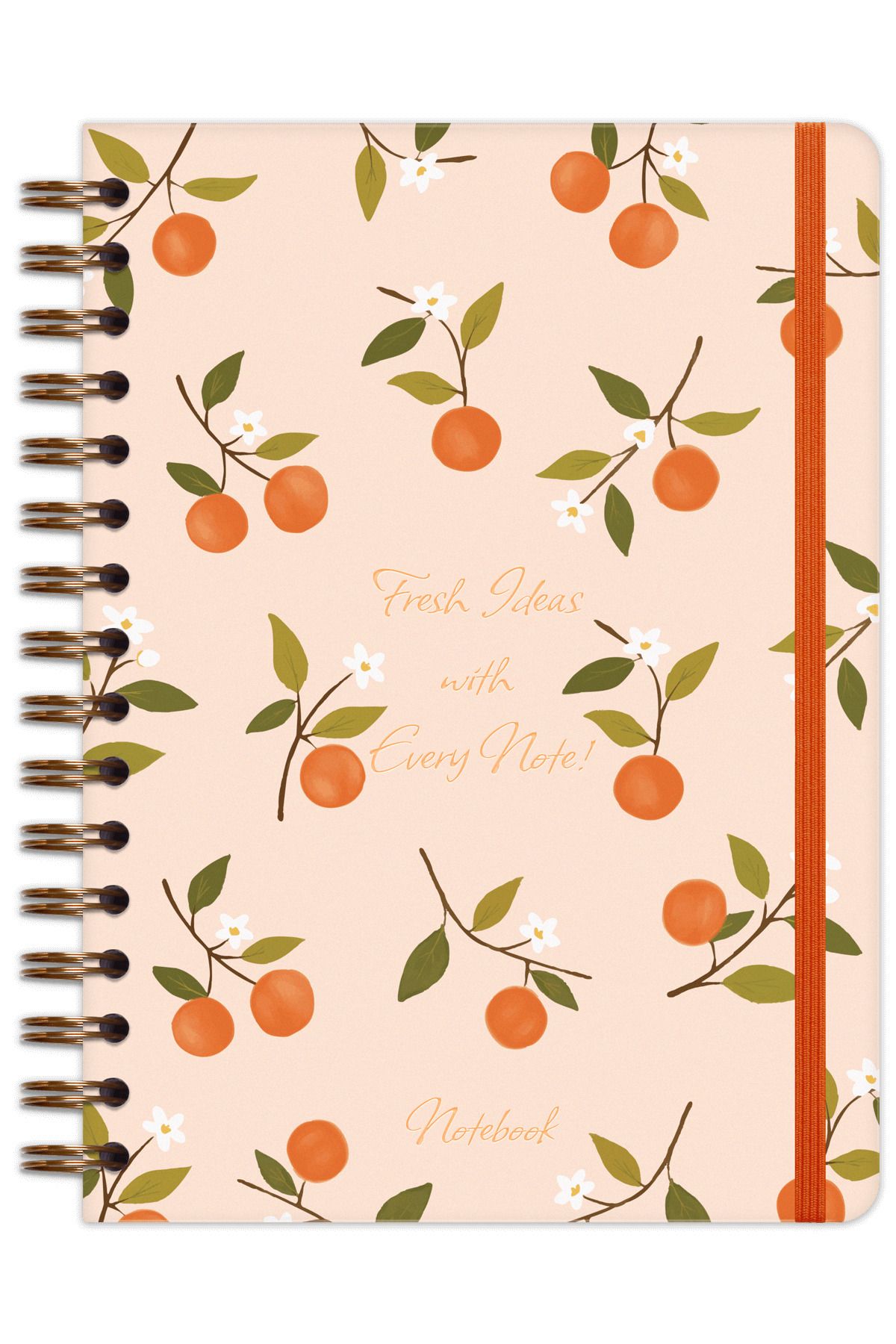 Matt Notebook-Blocnotes în spirală elastic A5 15x21 cm carouri nedatat Floare de portocal 5
