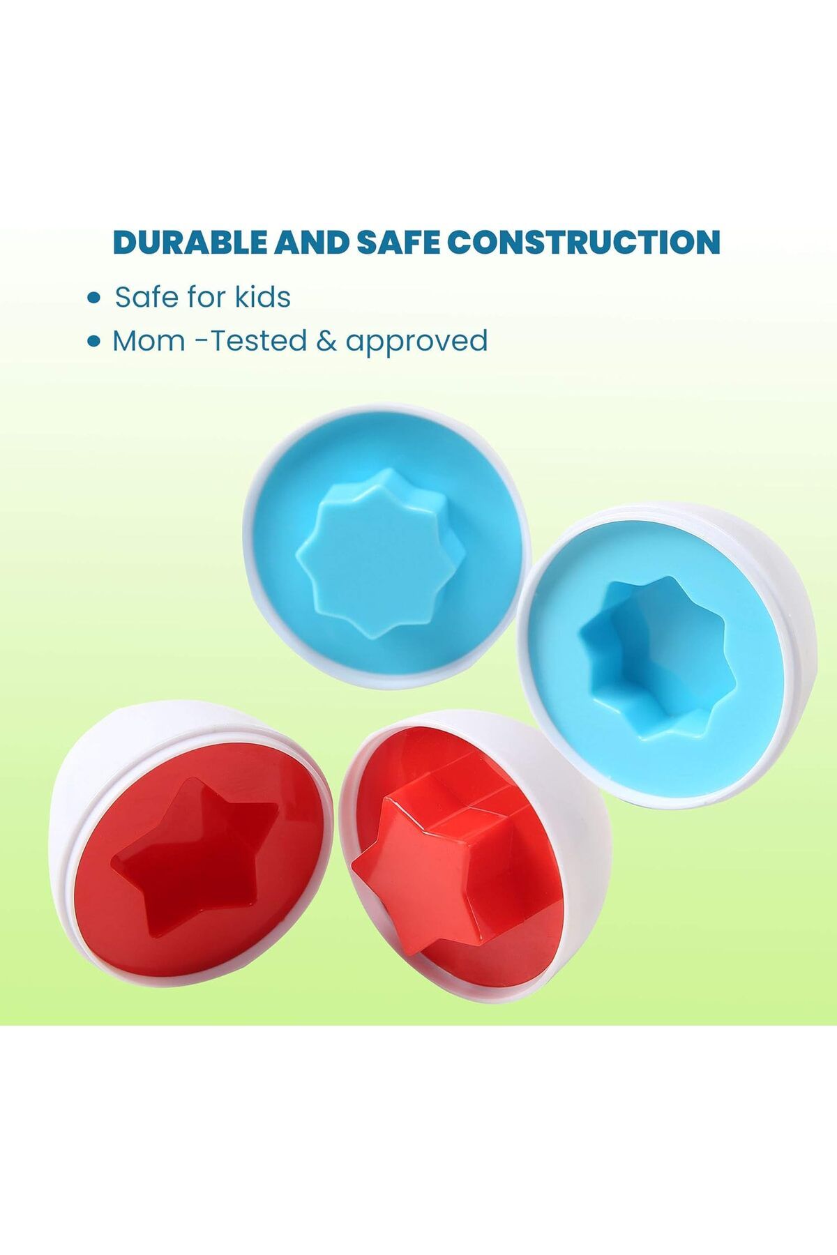 AWH-Fun Egg Matching Toy, 12-Pack STEM Easter Eggs, Shape & Color Sorting Puzzle for Toddlers 5