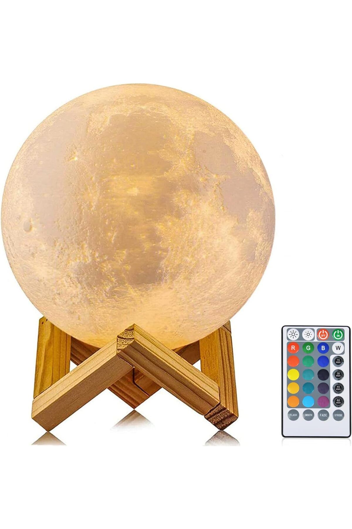 AWH-3D Printed Moon Lamp – Full Moon Night Light, Touch & Remote Control for Enhanced Convenience 1