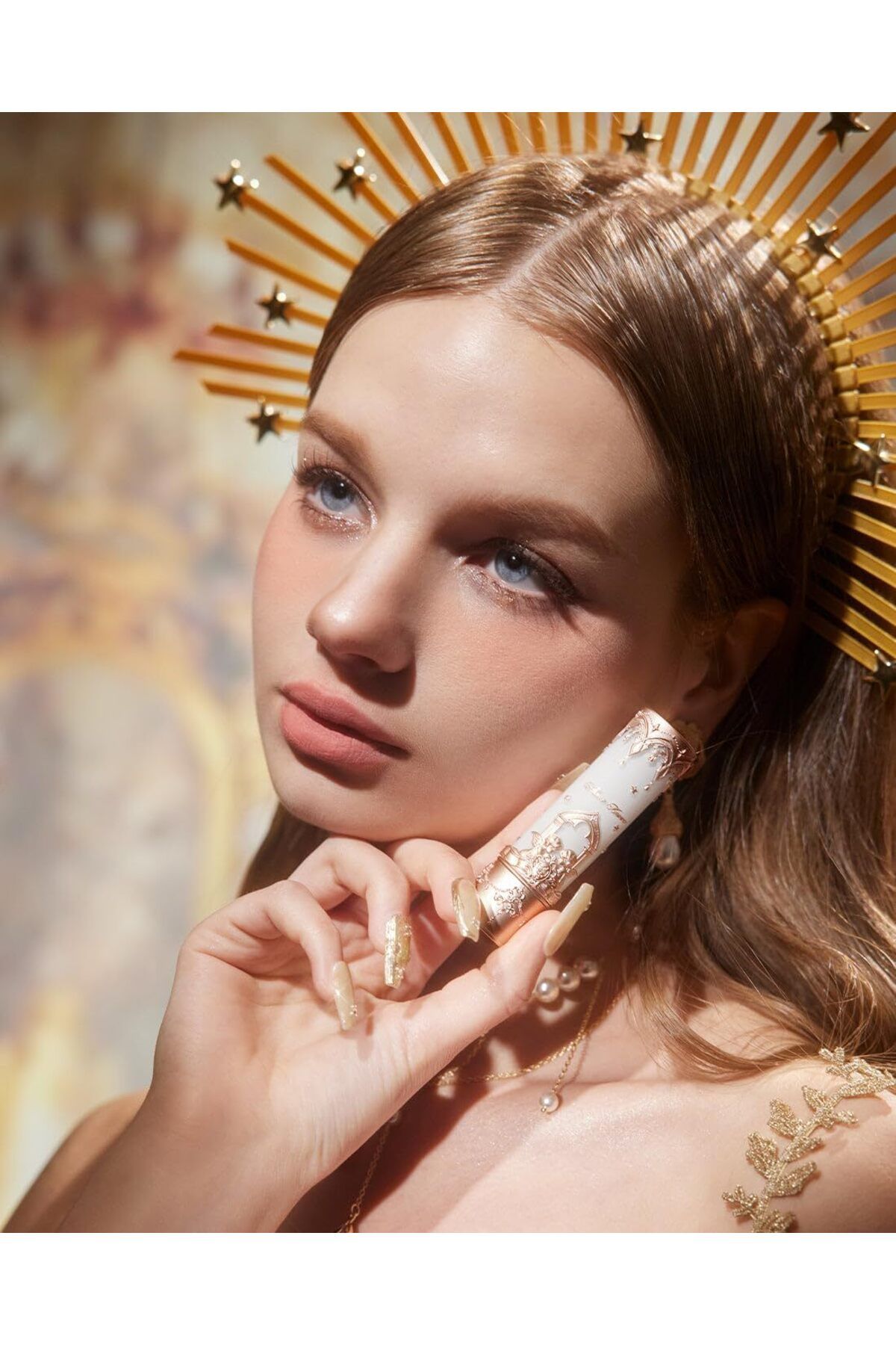 Flower Knows-Little Angel Matte Lipstick - 3.5g (C01 Starry Cross - Neutral Peach) 4