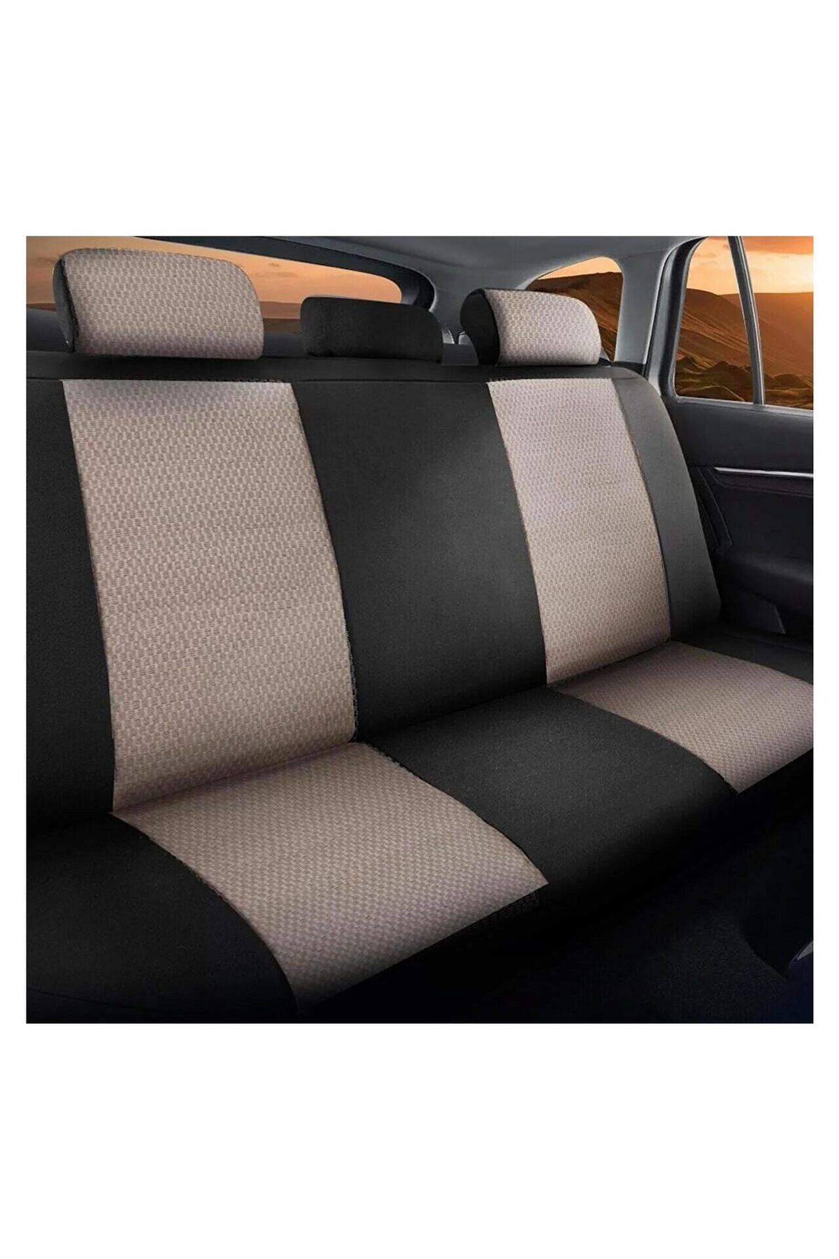 Panda-Set Huse Scaune Auto Panda Prestige, Negru-Bej, 11 piese 5