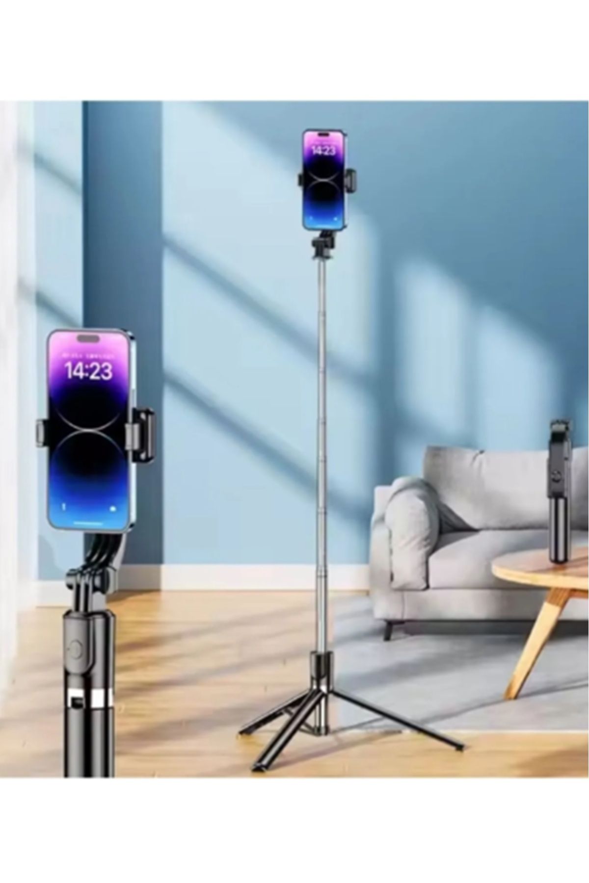 gaman 170cm Tripod Ve Selfie Çubuğu Bluetooth Uzaktan Kumandalı Yüksekliği Ayarlanabilir K9