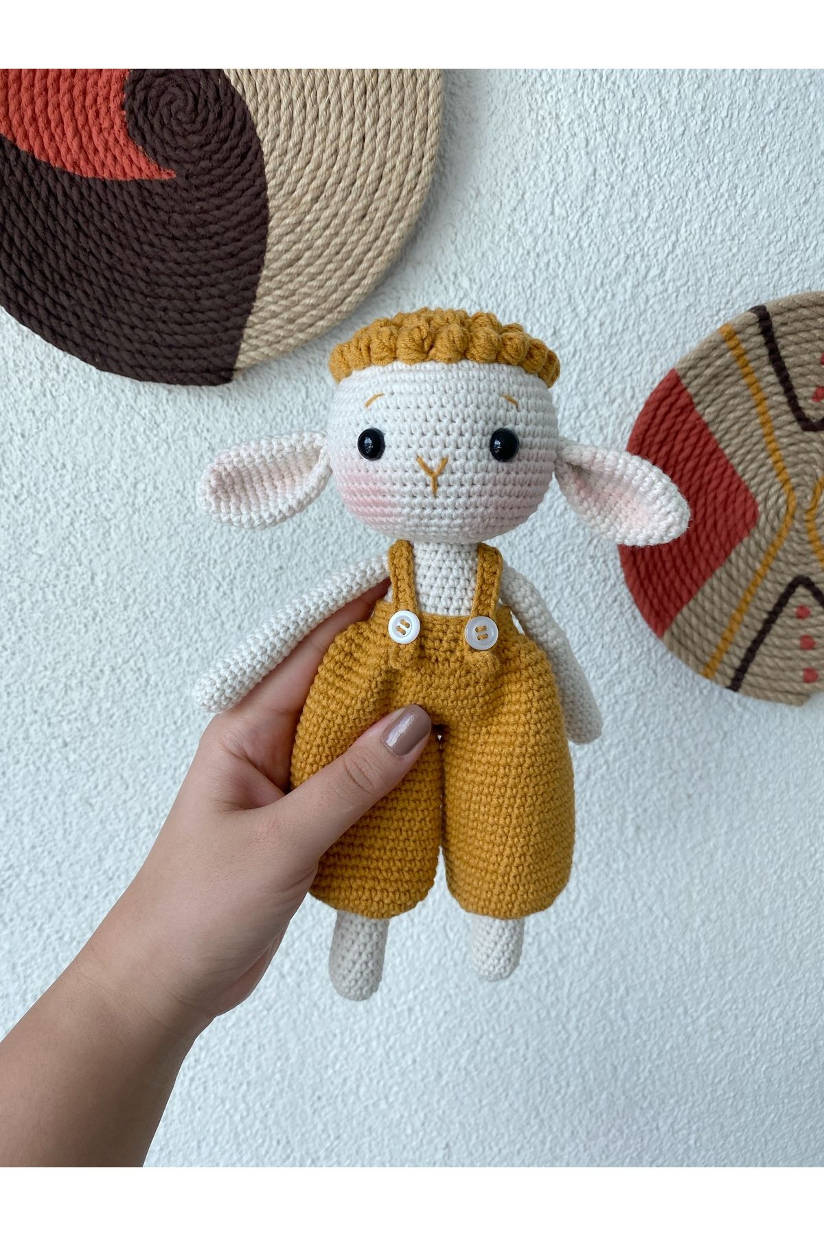 Handmade Amigurumi oyuncak kuzu, oyuncak kuzu, el yapımı uyku arkadaşı