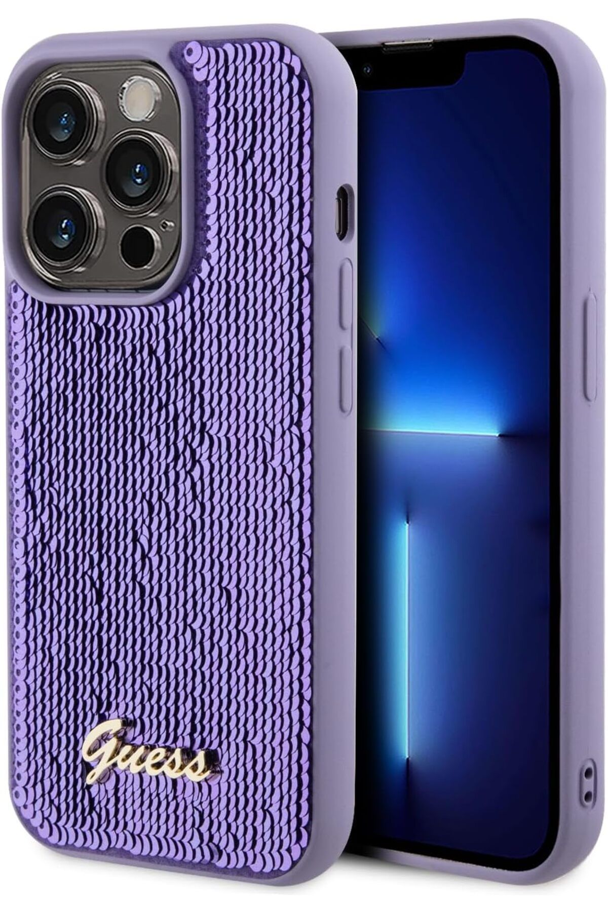 CG Mobile-For Iphone 15 Pro Case Sequin Script Case With Metal Logo Anti Scratch Drop Resistant Shockproof 1