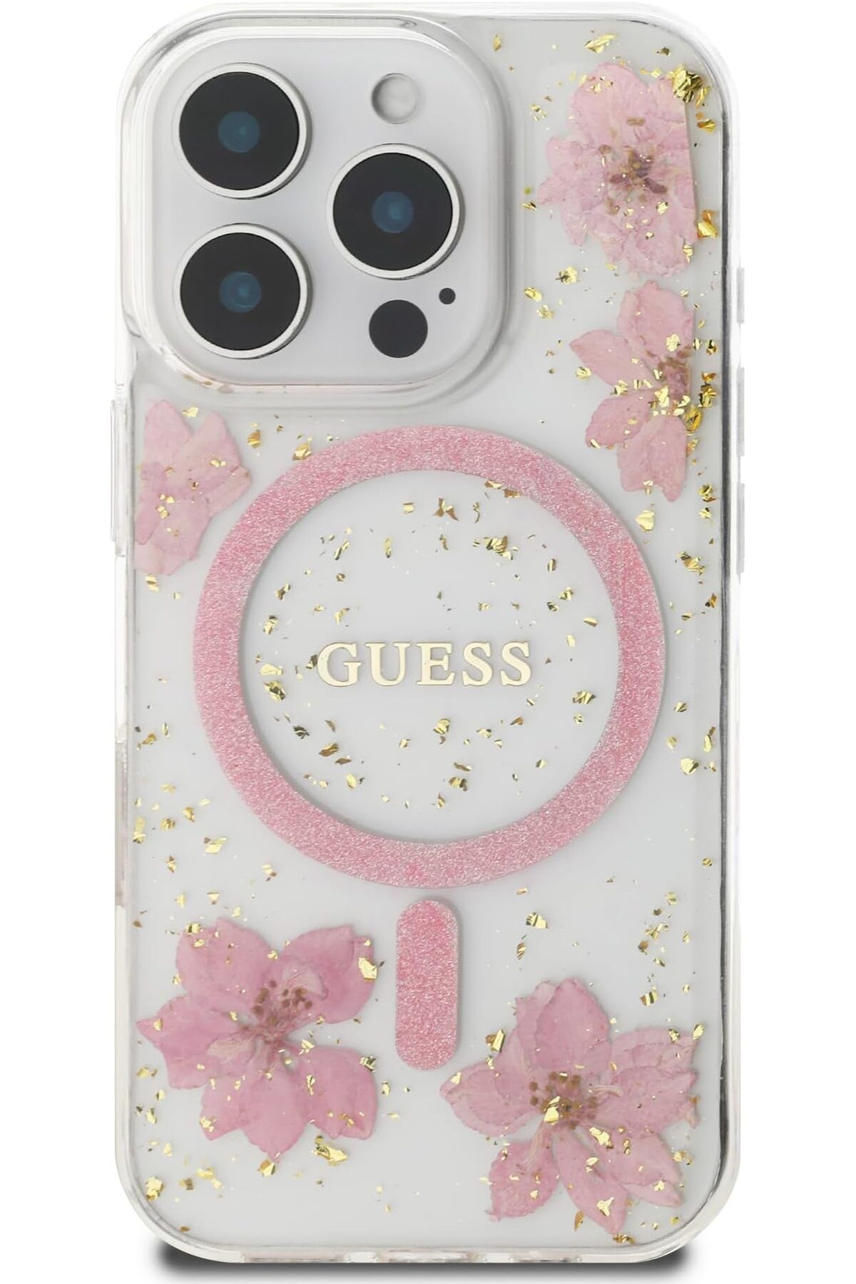 CG Mobile-Compatible With Iphone 16 Pro Max Hard Case With Resin Flowers Design Compatible With Magsafe Drop 3