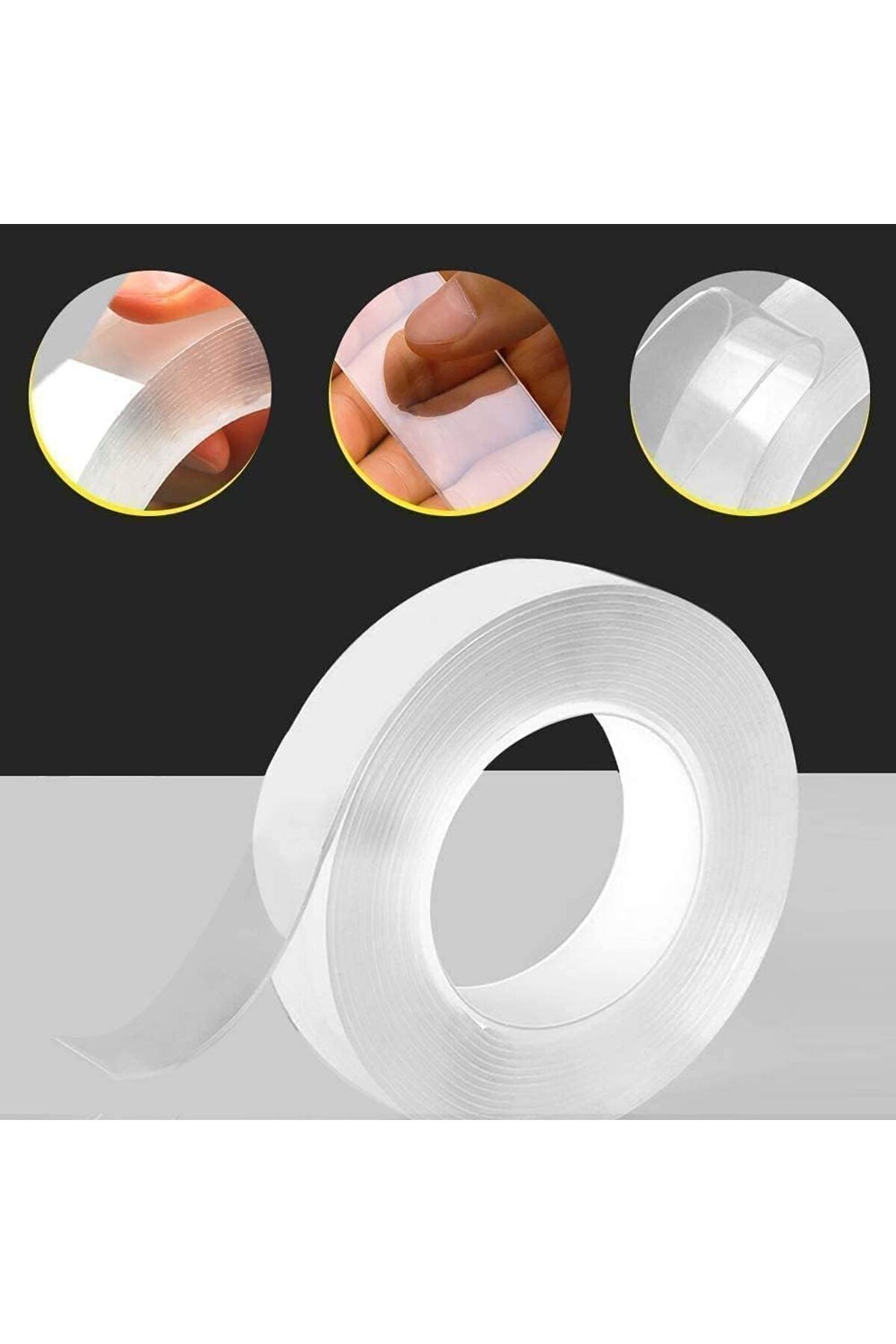 erorex-شريط لاصق مزدوج الجوانب من Magic Improvement بطول 3 أمتار، شفاف، لا يترك أثرًا، قابل لإعادة الاستخدام والغسل 4