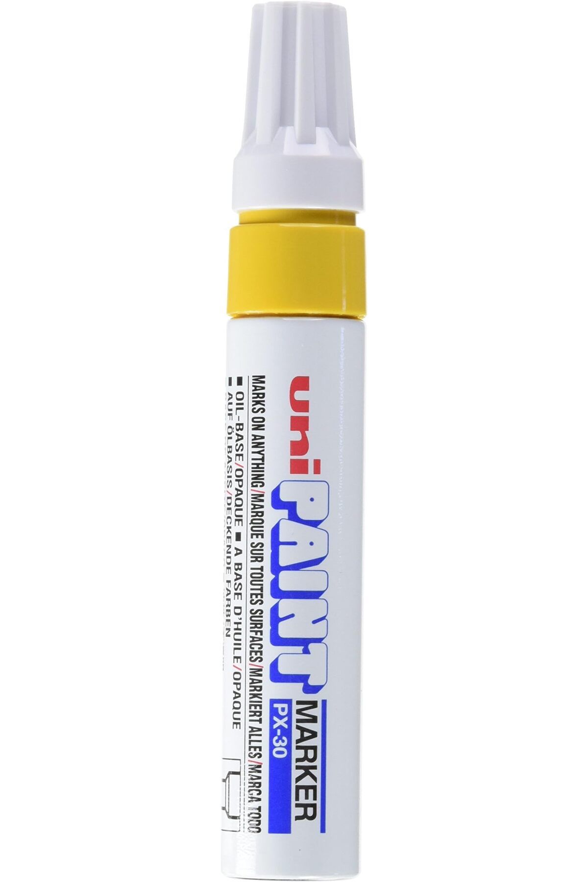 erorex-قلم تحديد Uni Paint برأس مشطوف عريض مقاس 30 × 4.0، عرض الخط 8.5 مم، أصفر، رقم المرجع 9001986، عبوة من 6 قطع 1