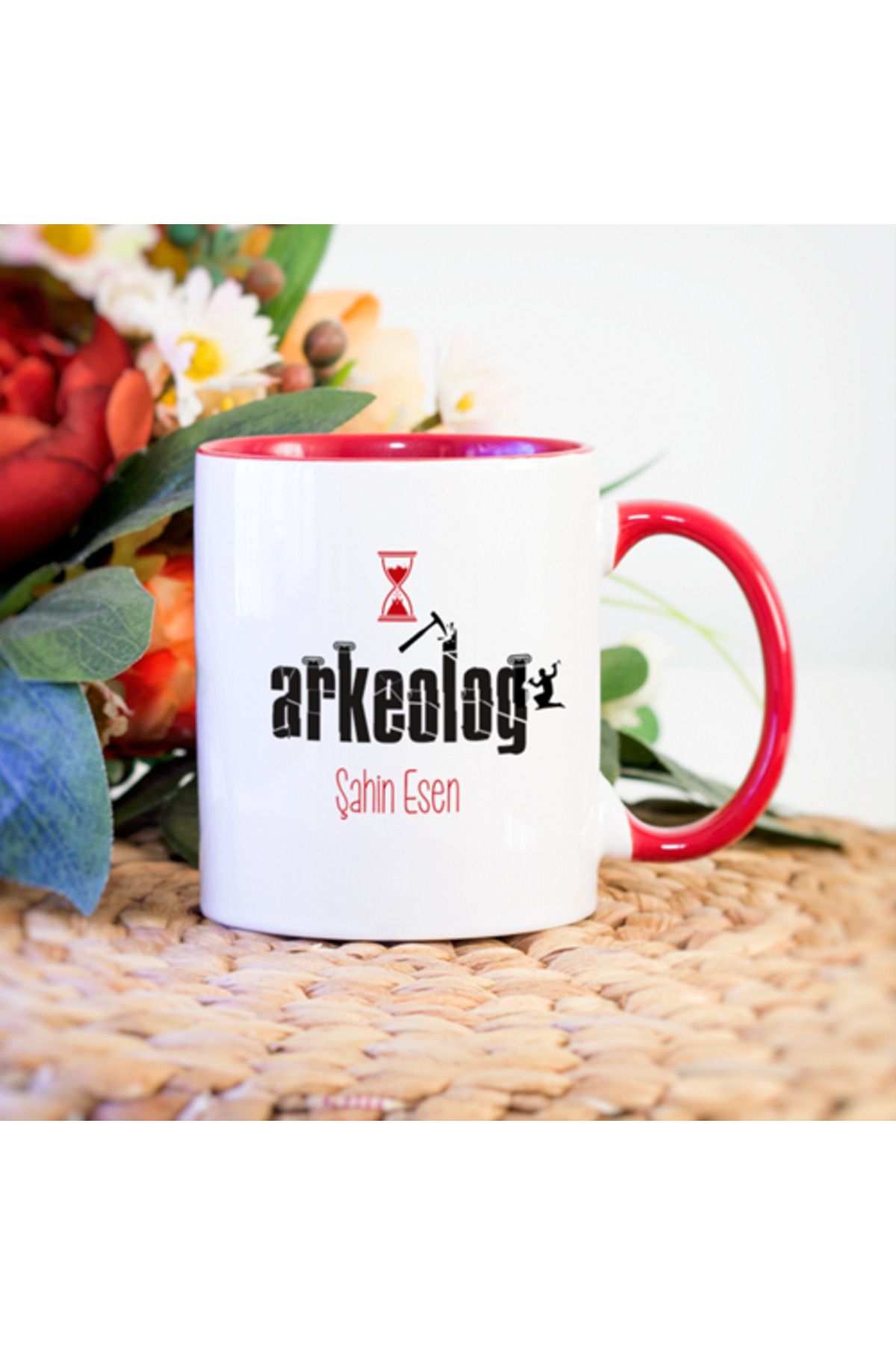 feifei Kişiye Özel Arkeolog Kupa Bardak - Kırmızı