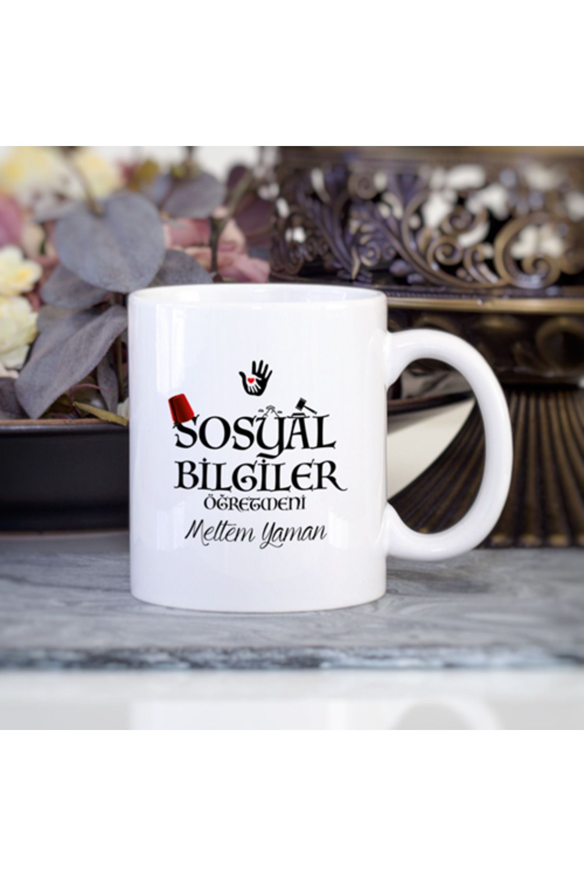 feifei Kişiye Özel Sosyal Bilgiler Öğretmeni Kupa Bardak