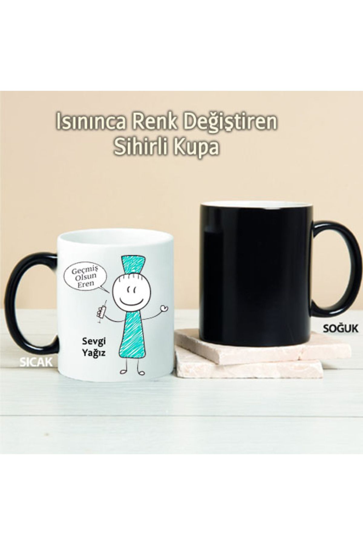 feifei Geçmiş Olsun Kişiye Özel Sihirli Kupa Pi105