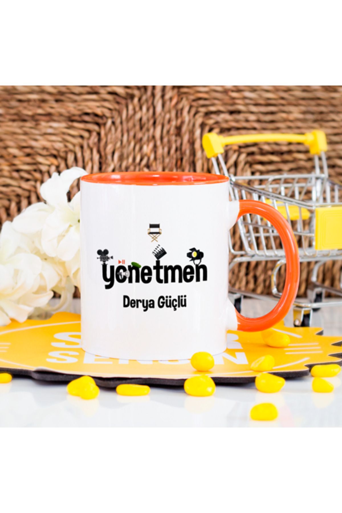 feifei Kişiye Özel Yönetmen Kupa Bardak - Turuncu
