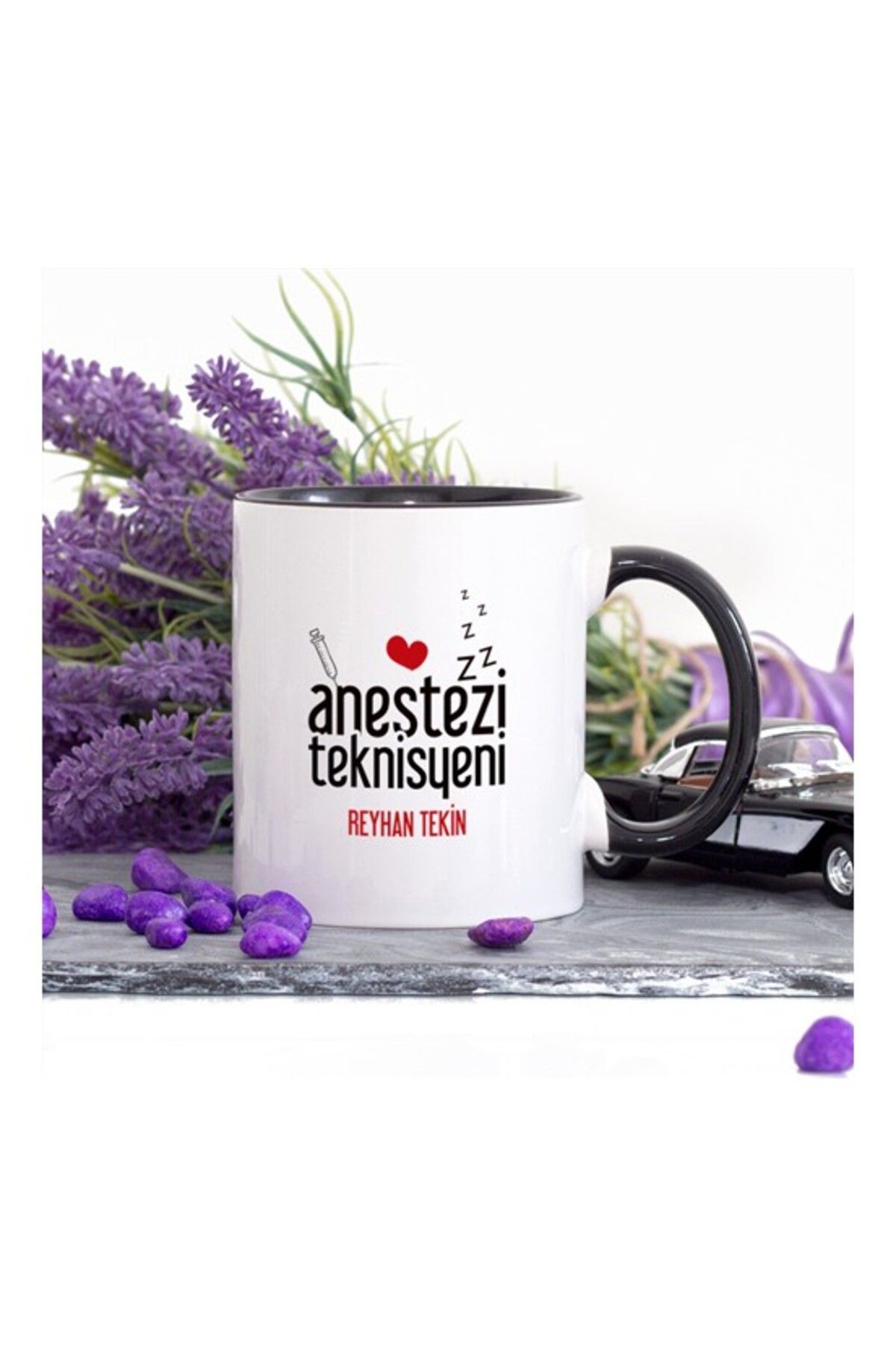 feifei Kişiye Özel Lacivert Renkli Anestezi Teknisyeni Kupa Bardak