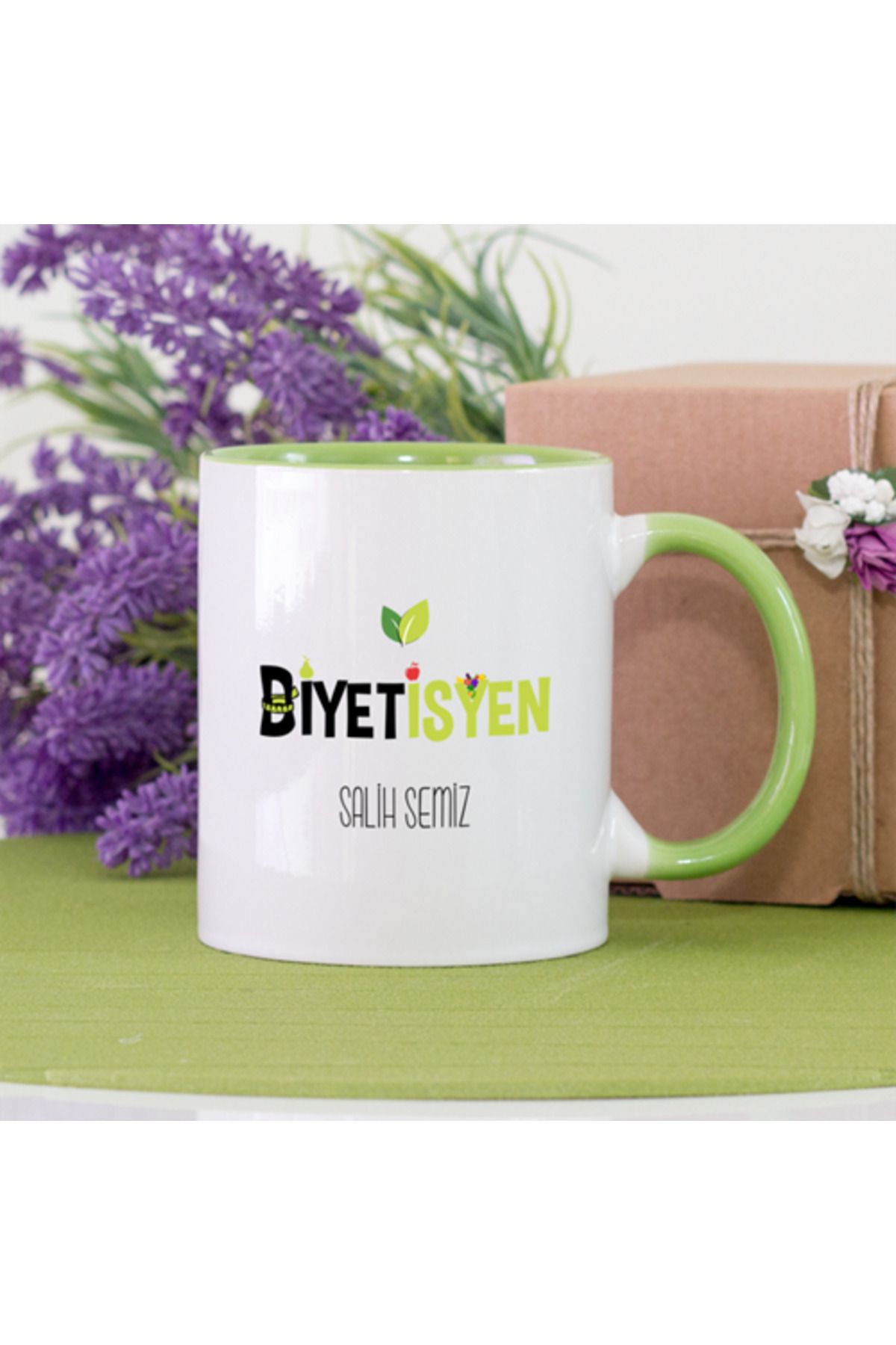feifei Kişiye Özel Diyetisyen Kupa Bardak - Yeşil
