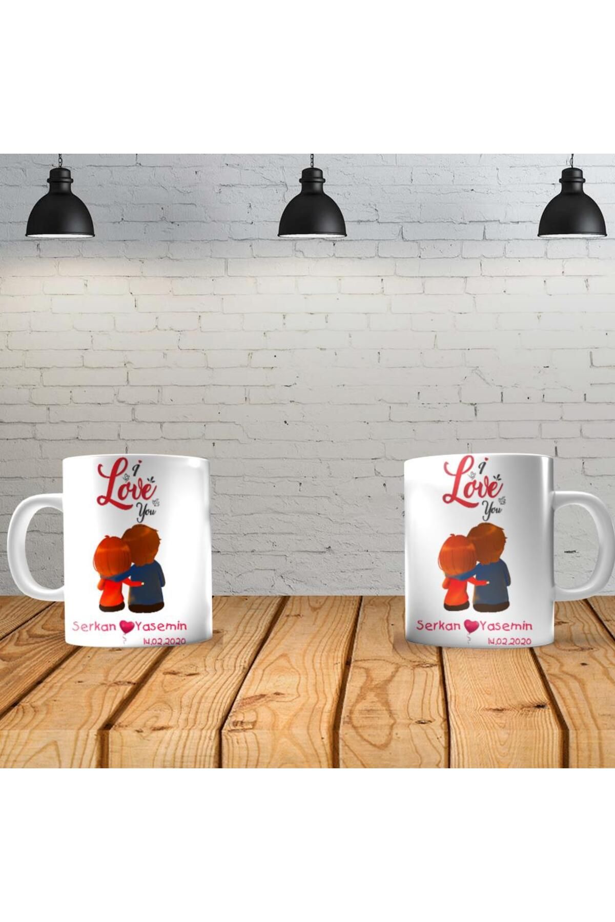 feifei I Love You Kişiye Özel Baskılı Yeni Tasarım Kupa Bardak Özel Kutusunda