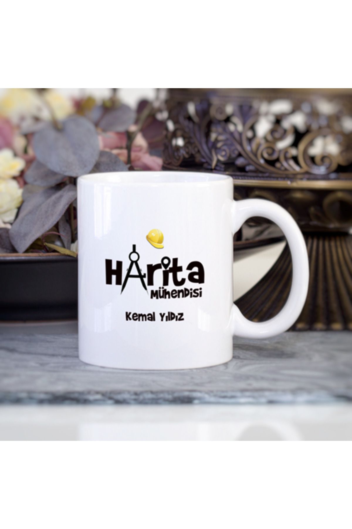 feifei Kişiye Özel Harita Mühendisi Kupa Bardak