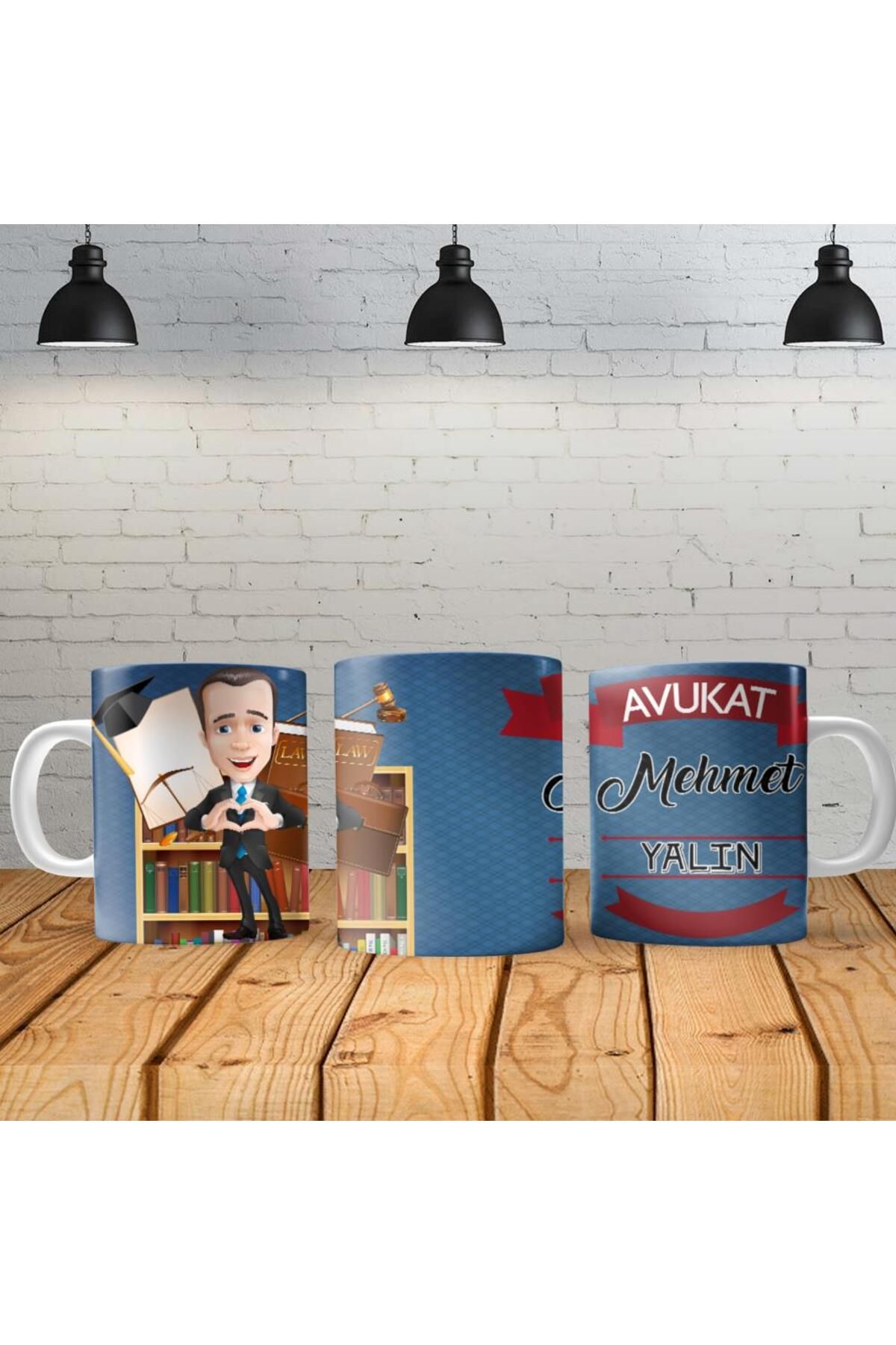 feifei Avukat Erkek Kişiye Özel Baskılı Yeni Tasarım Kupa Bardak Özel Kutusunda