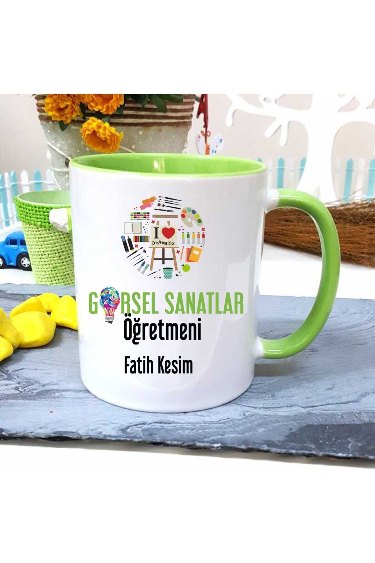 feifei Görsel Sanatlar Öğretmenine Özel Öğretmenler Günü Hediyesi Kişiye Özel Kupa Bardak