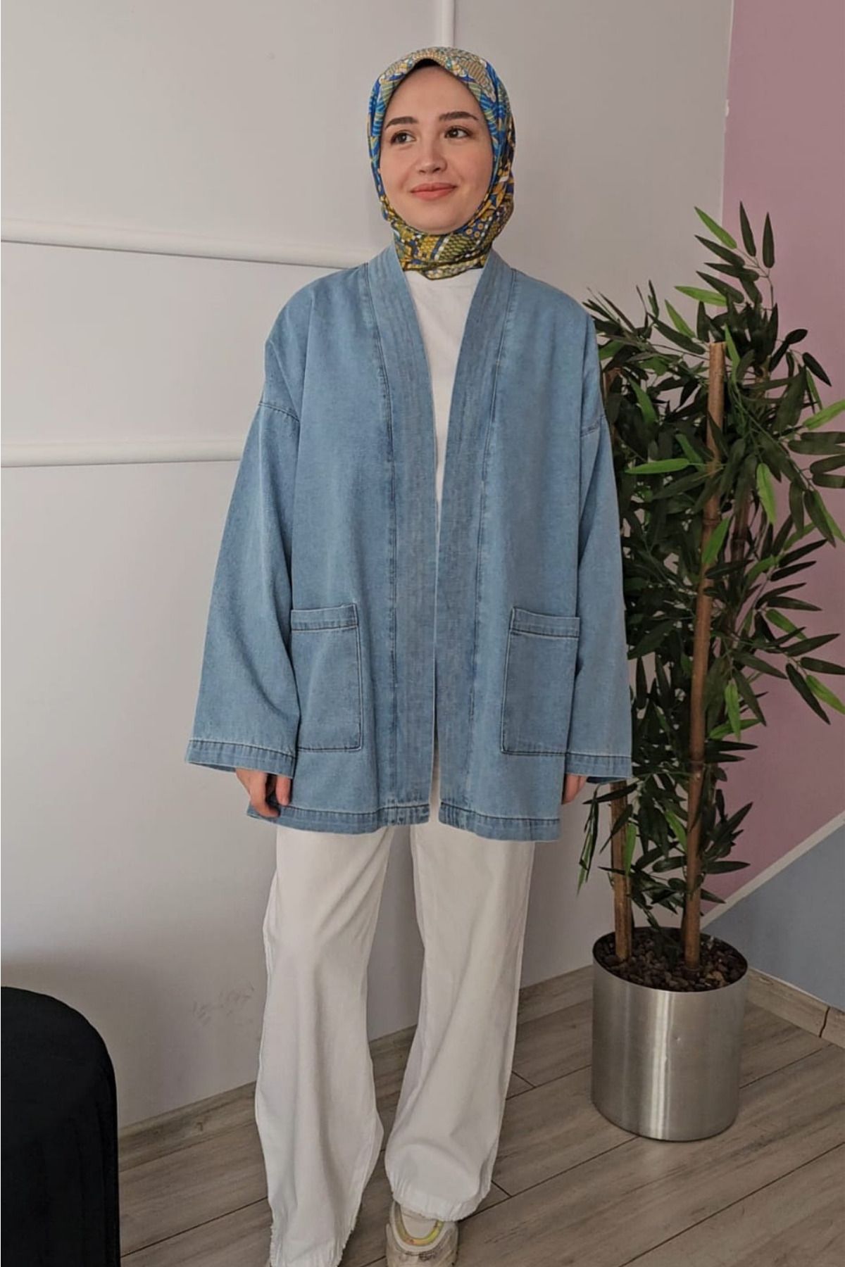 ASELA.-Denim Jeans Kimono Jacket 5