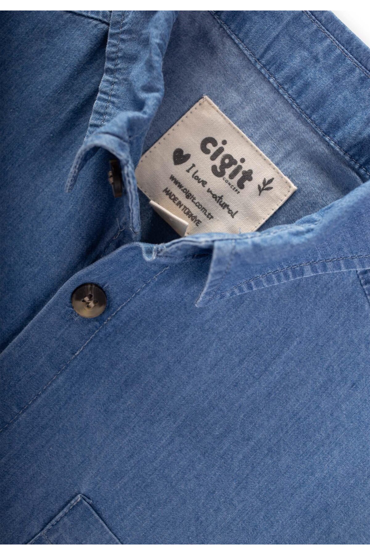 Cigit Kot Gömlek 2-8 Yaş Mavi fotoğrafı 4 (önizleme)