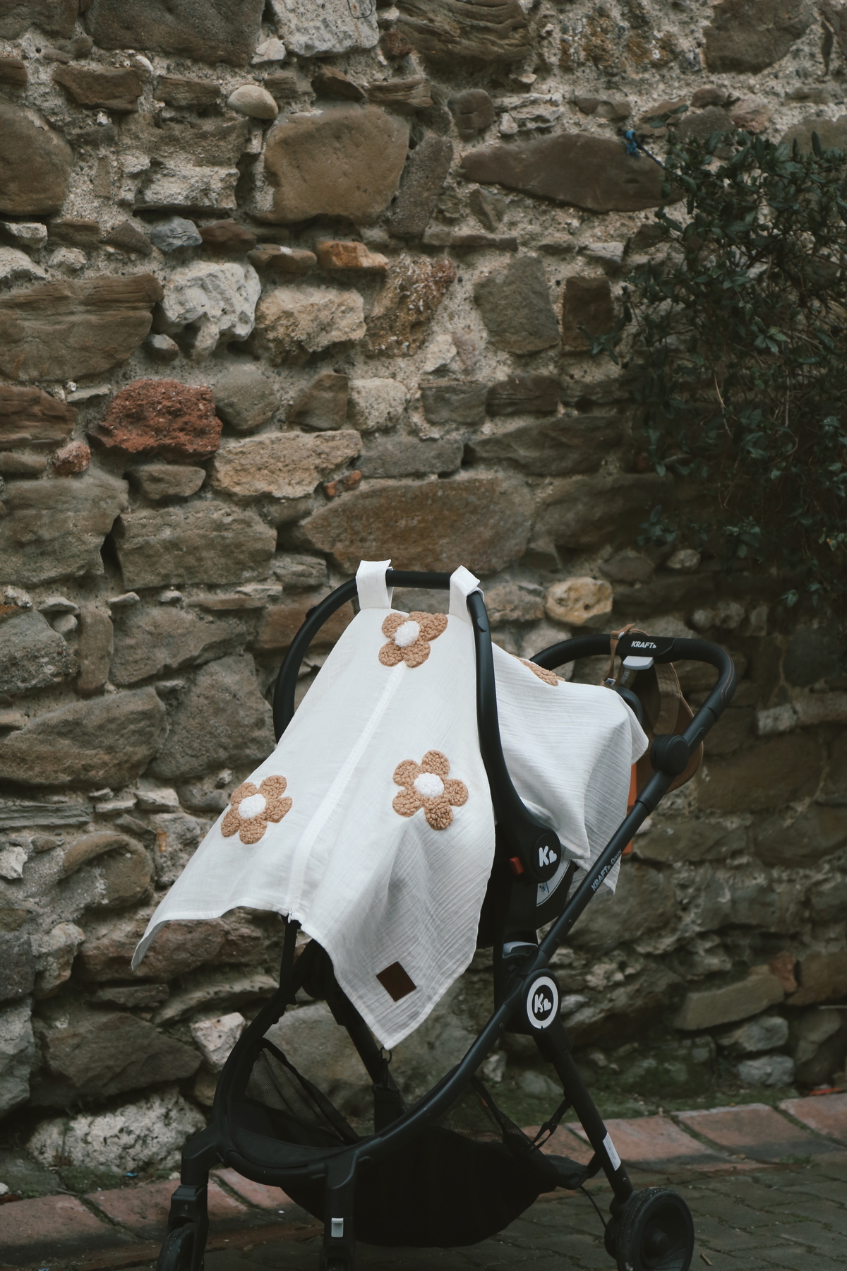 DERY BABY Teddy Papatya Fermuarlı 2 Kat Müslin Puset Örtüsü fotoğrafı 2 (önizleme)