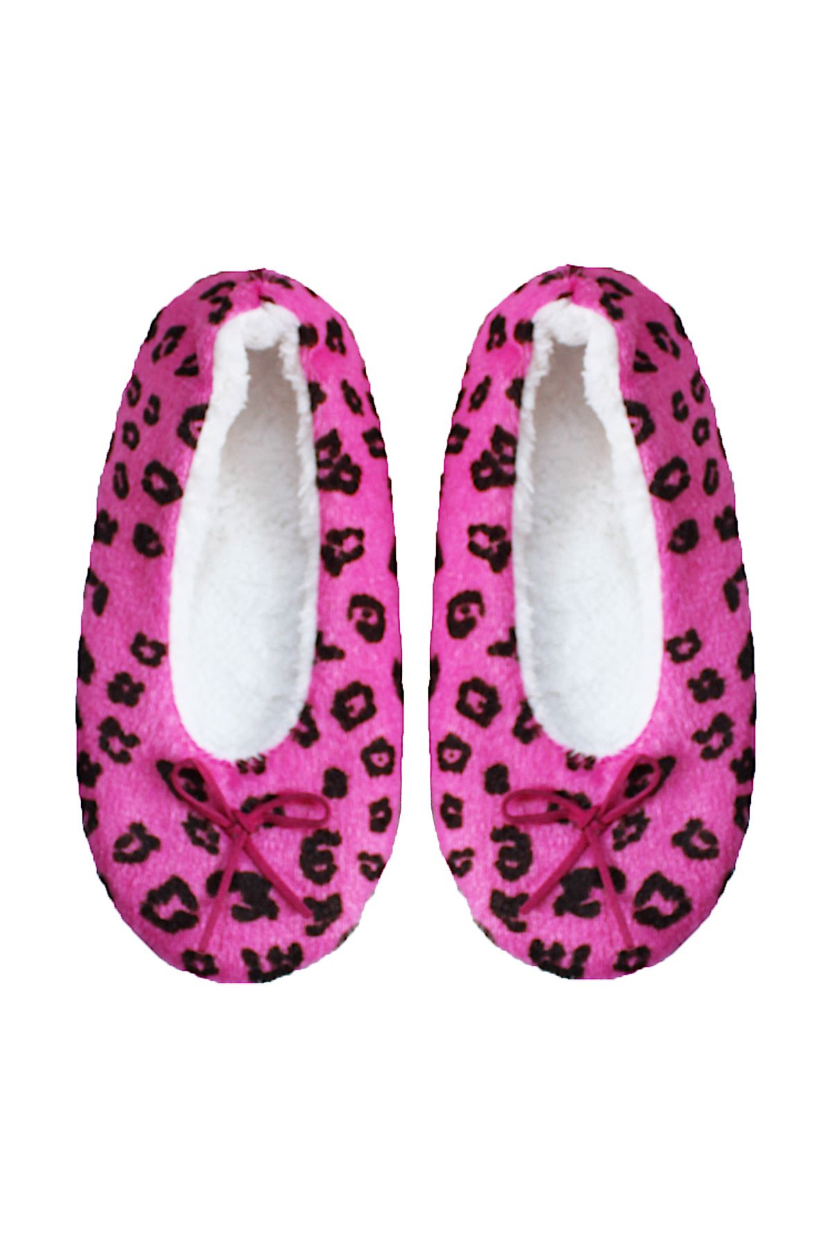 UNLIMITED LEGWEAR Pembe Leopar Desenli Kaymaz Taban Ev Patiği Terliği