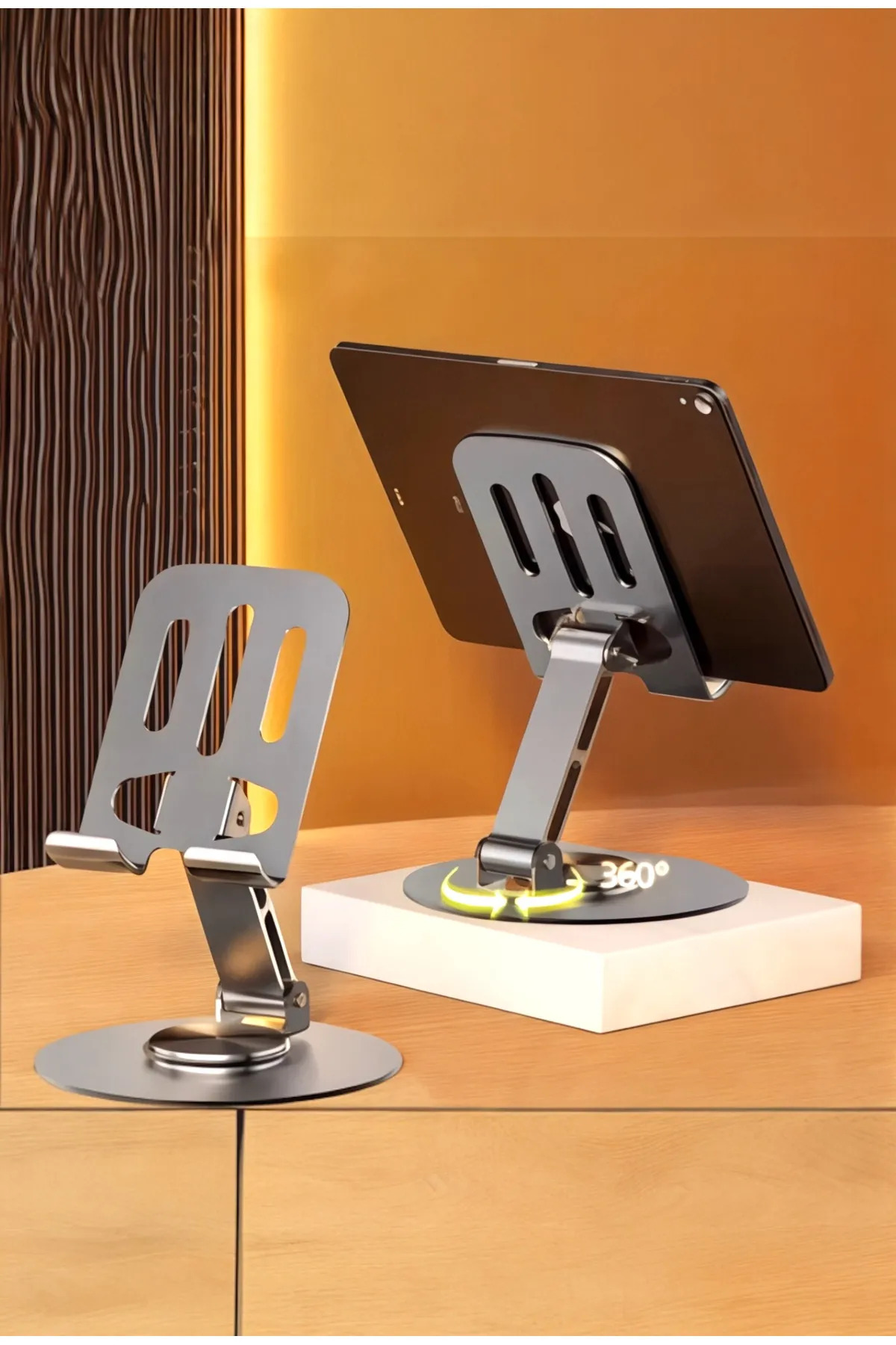 Telefon Tutucu,metal Masa Üstü, Araç Içi Telefon Tablet Tutucu Ayarlanabilir Tablet Standı Siyah FP4