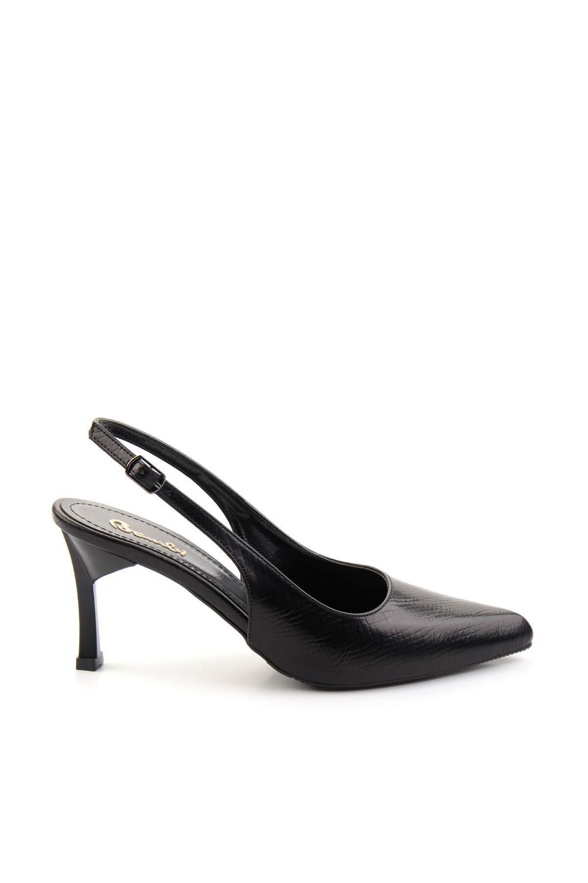کفش پاشنه دار کلاسیک زنانه Black Snake K01209090007 Bambi