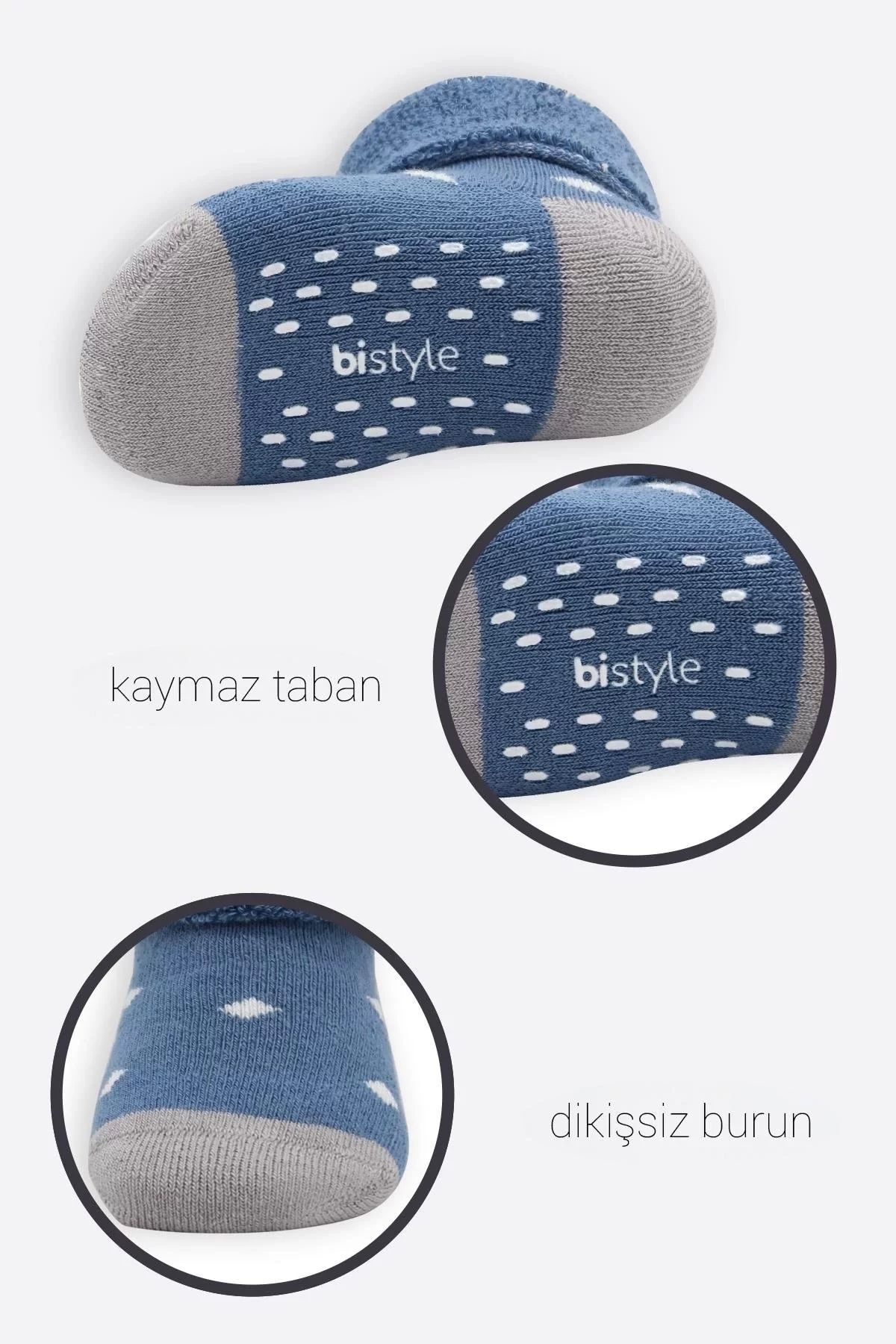 Wear Hype-Indigo Gray 2-Piece Set of Polka Dot Non-Slip Towel and Socks 4