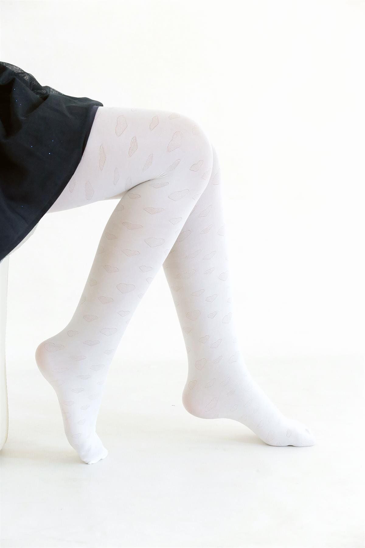Daymod-Heart Kids Pantyhose White 3