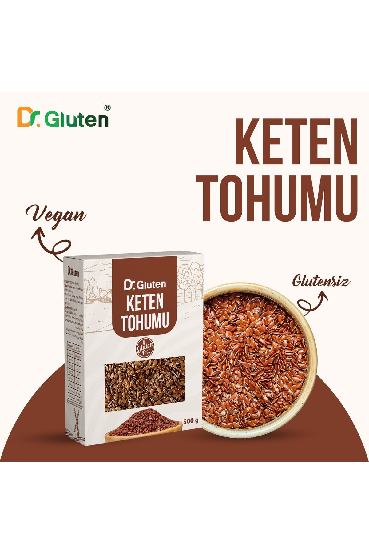 Dr.Gluten Glutensiz Keten Tohumu 500 Gr Gluten Free