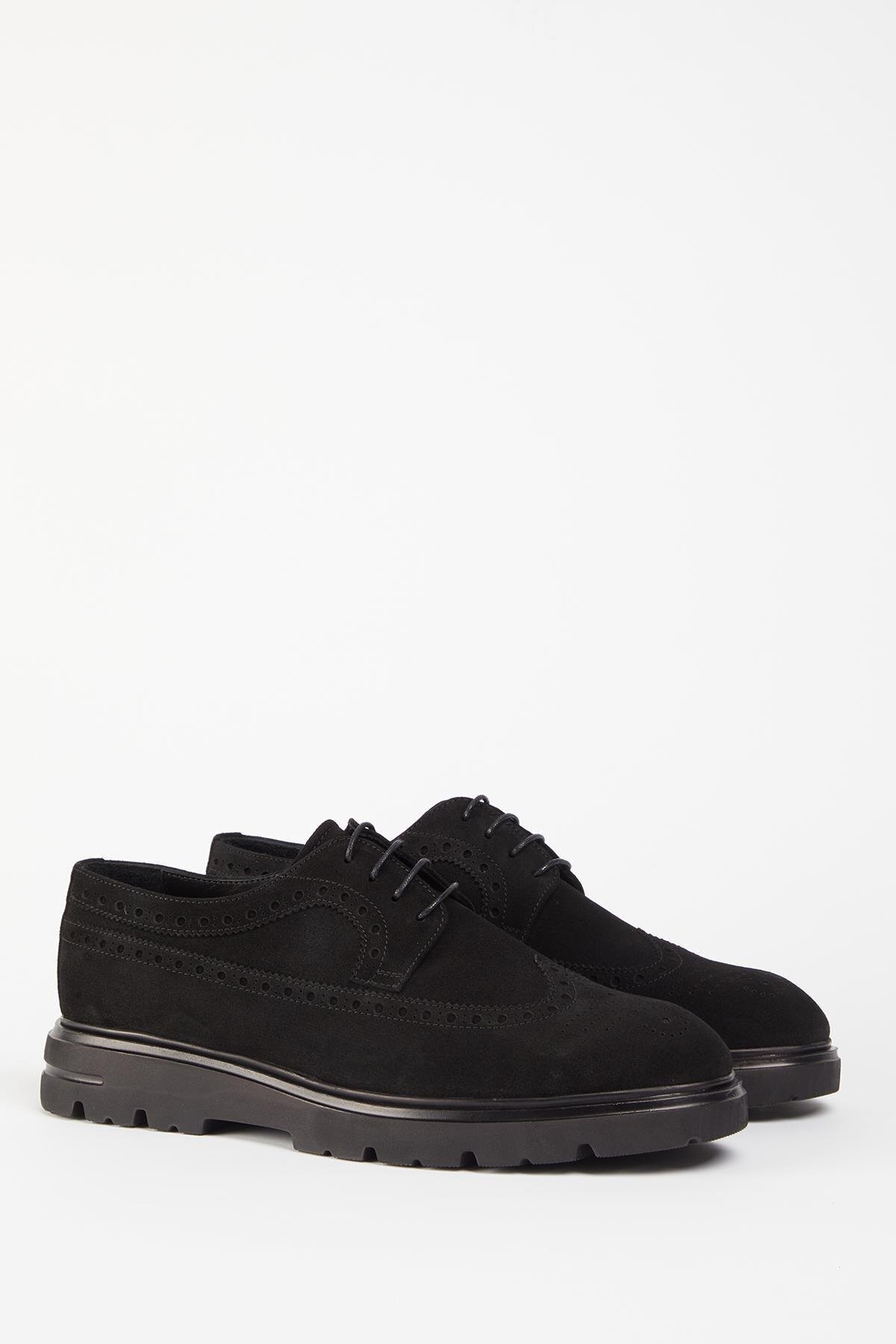Galliano Shoes-Oxford Genuine Leather Black Suede Eva Ready Sole Classic Shoes 2