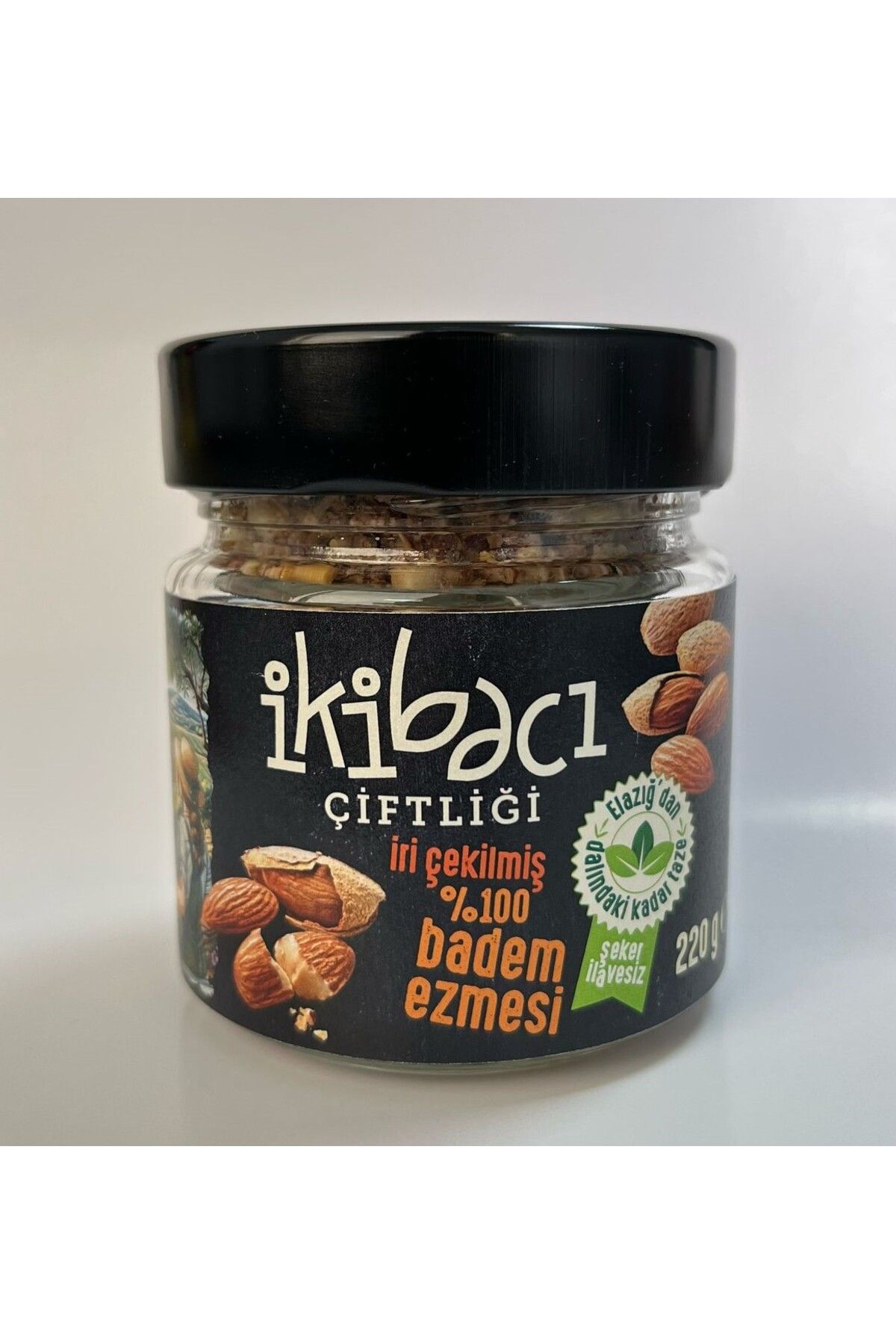 ikibacıçiftliği Şeker İlavesiz Katkısız  Badem Ezmesi (İRİ ÇEKİLMİŞ) 220gr