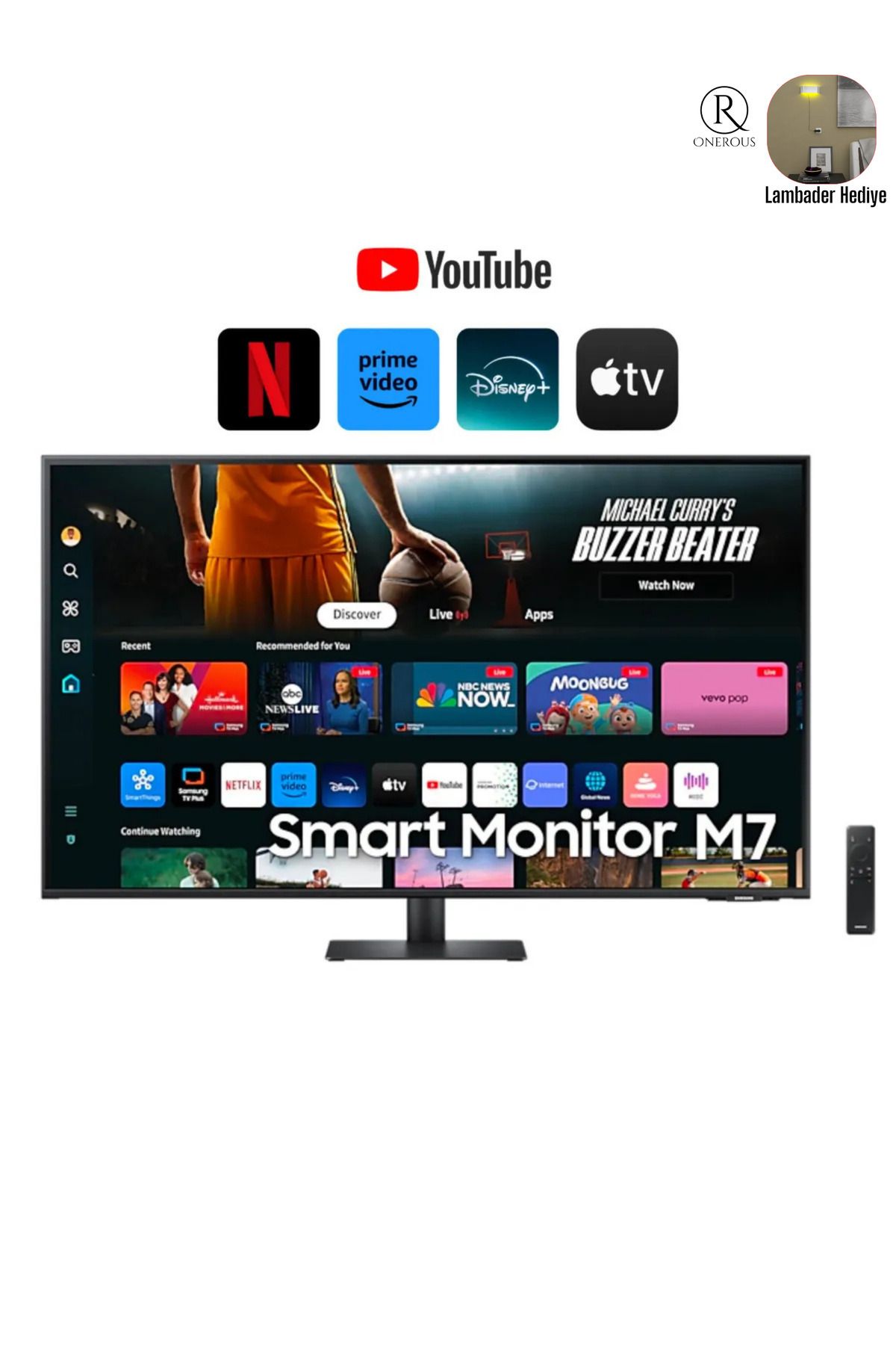 Samsung 109 Ekran 43" Inç 4k-uhd, Wi-fi Bağlantı 3840 X 2160 Smart Slim Monitör Tv 4ms 60hz