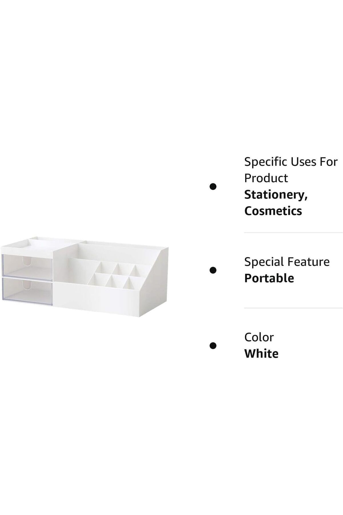 COOYA-Makeup Organizer, Desk Organizer with Drawers, for Office Supplies Cosmetics Jewelry Parts 7