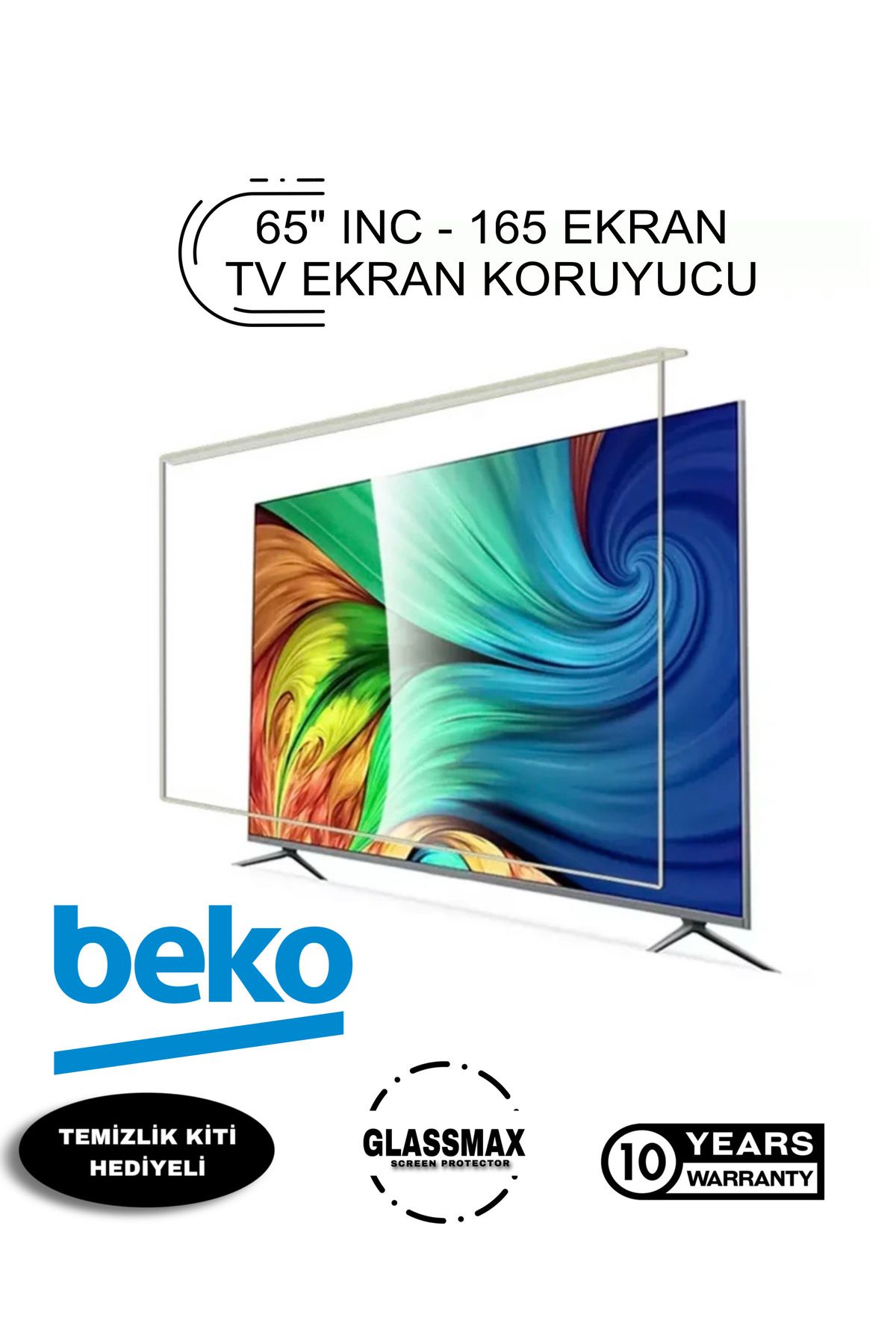 Glassmax Beko 65U6100 Uyumlu 65" Inç 165 Ekran Tv Ekran Koruyucu