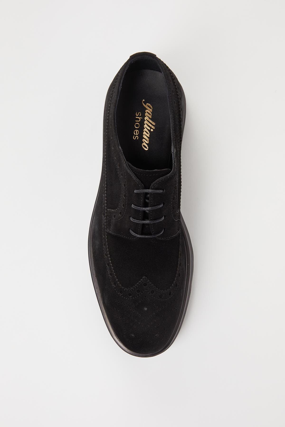 Galliano Shoes-Oxford Genuine Leather Black Suede Eva Ready Sole Classic Shoes 3