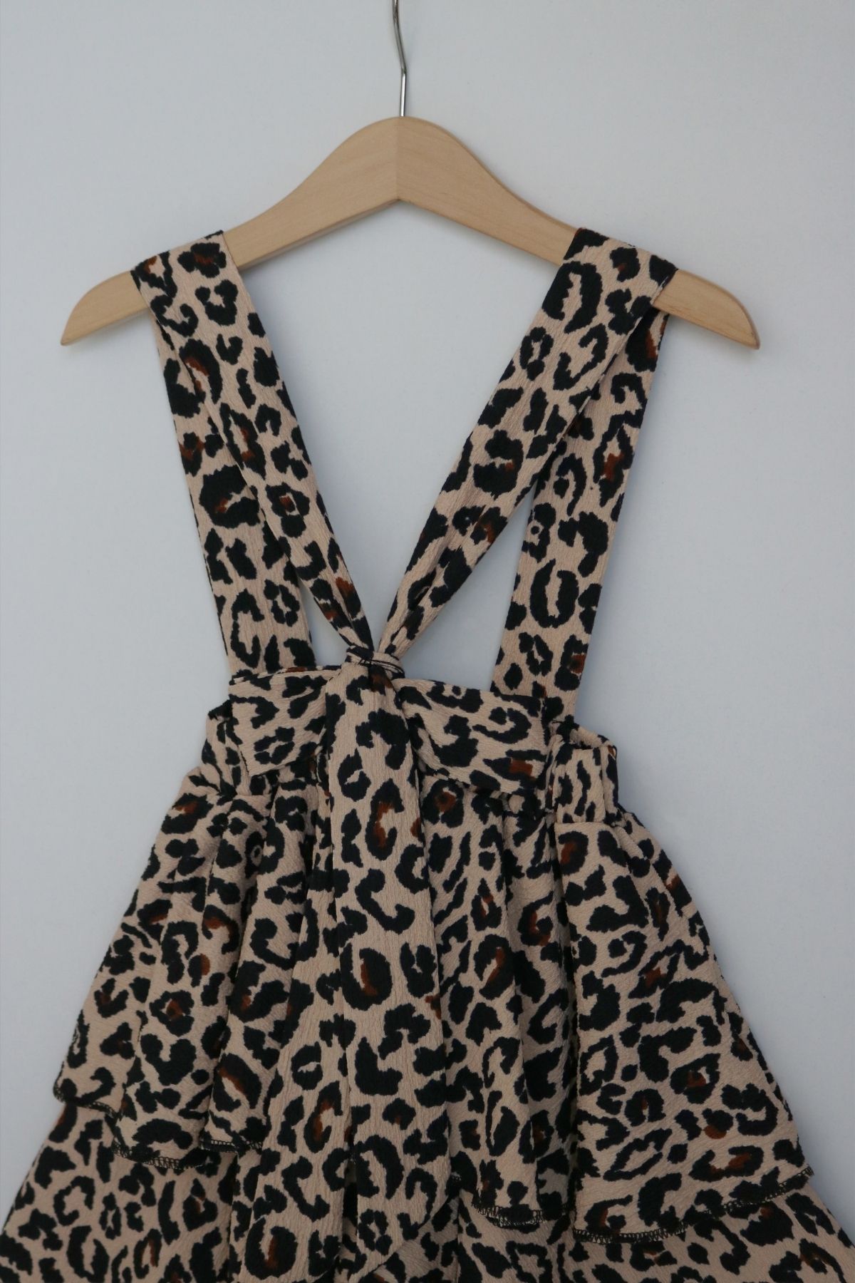 Parla Kids-Girl's Helen Leopard Strap Layered Lacing April 23 Gilet Dress 2