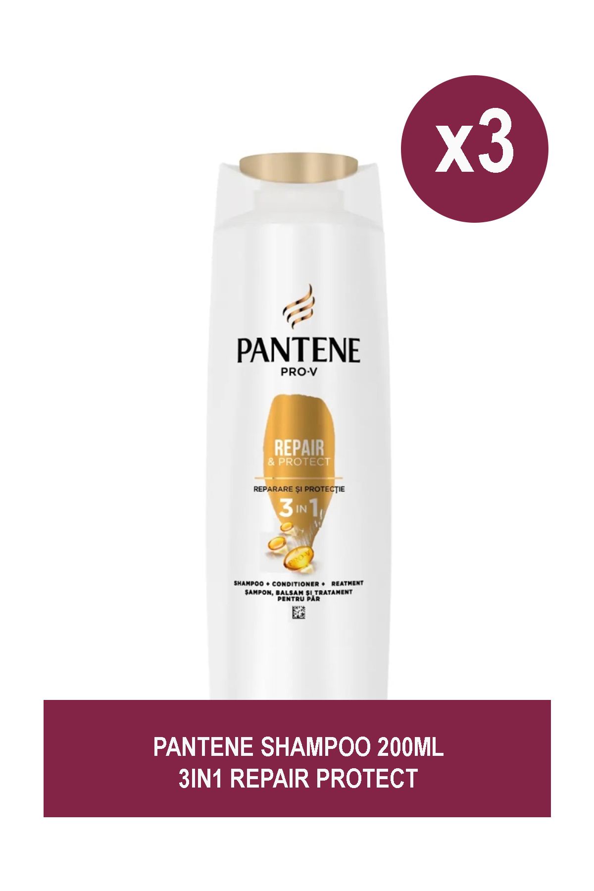 Pantene-ȘAMPON 200ML 3IN1 REPARATOR PROTECT X 3 1