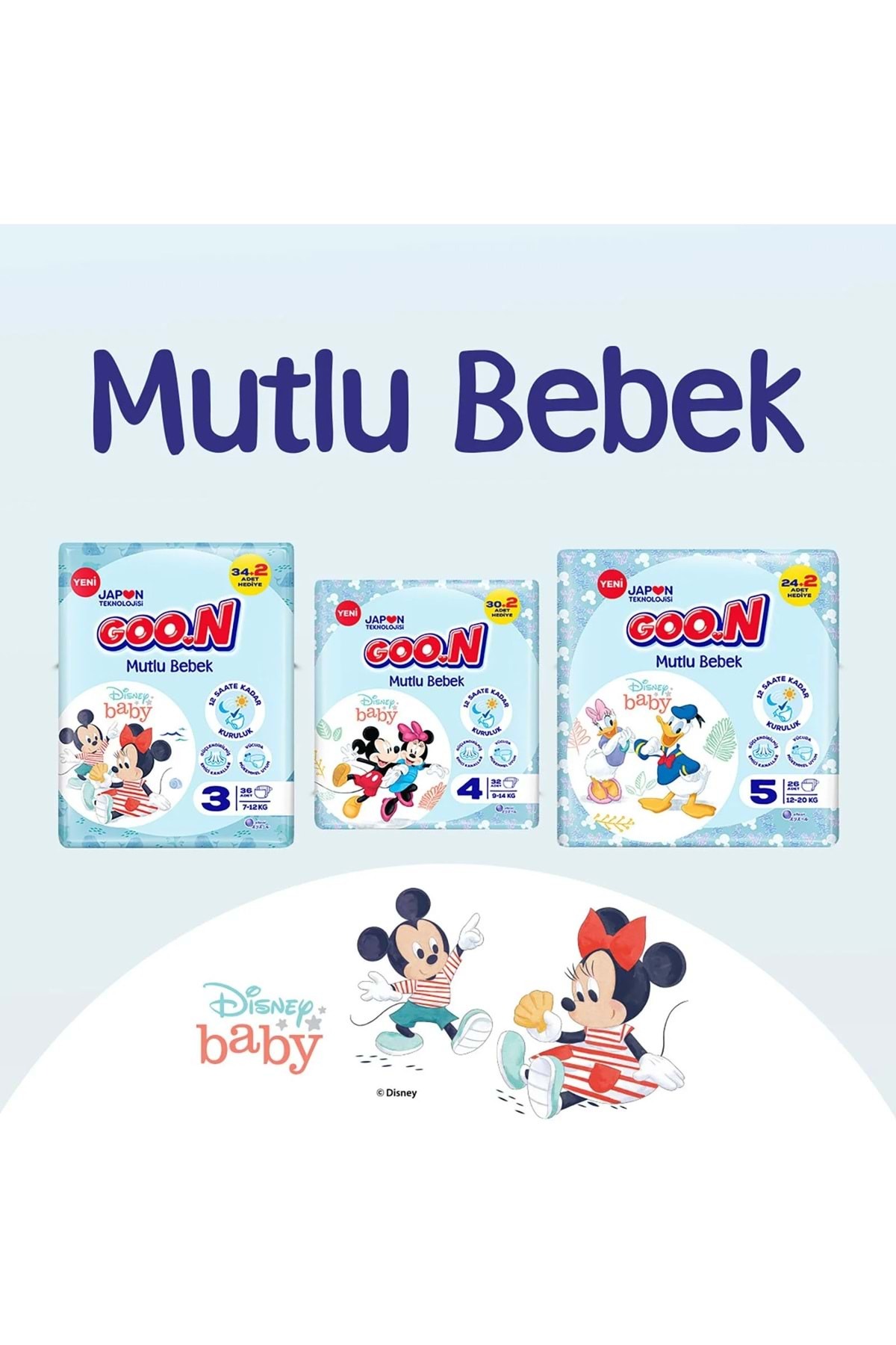 Goo.n Goon Mutlu Bebek Bebek Bezi Beden:3 (7-12KG) Midi 100 Adet Fırsat Pk fotoğrafı 6 (önizleme)