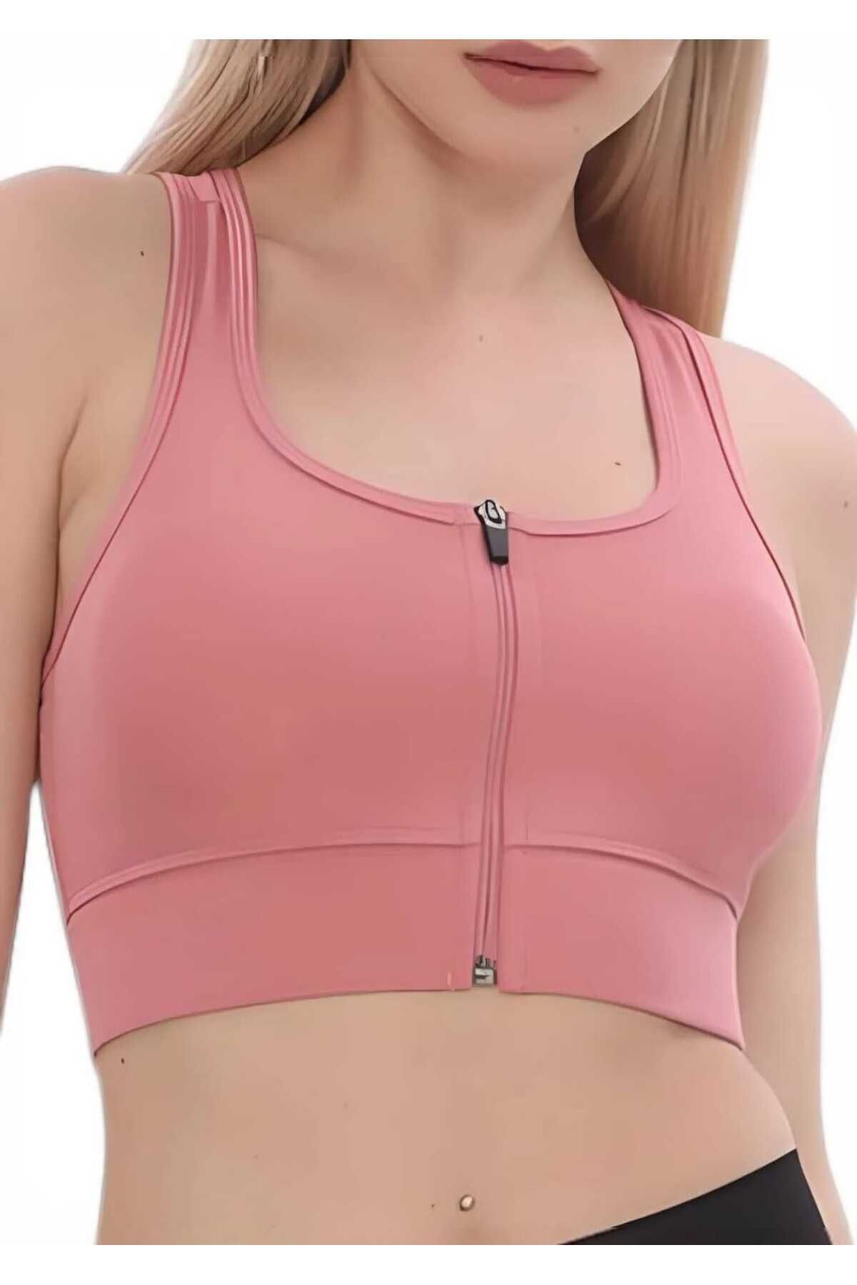 Uniquetrenders Kadın Büstiyer Kadın Fermuarlı Sporcu Crop