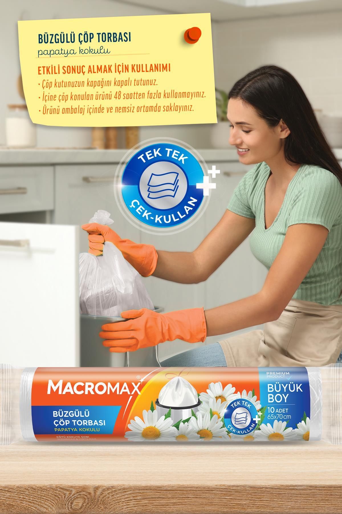 MACROMAX-كيس قمامة ديزي برباط مقاس كبير 10 × 3 قطع 3