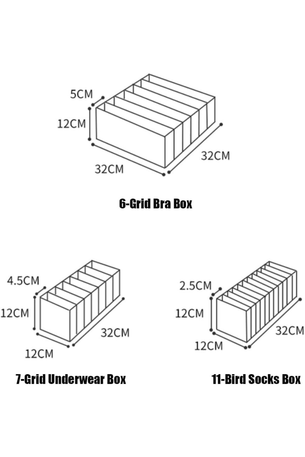 COOYA-3pcs Set Boxes for Arranging Drawers for Dnderwear, Clothes and Socks with A Large Capacity in White 7